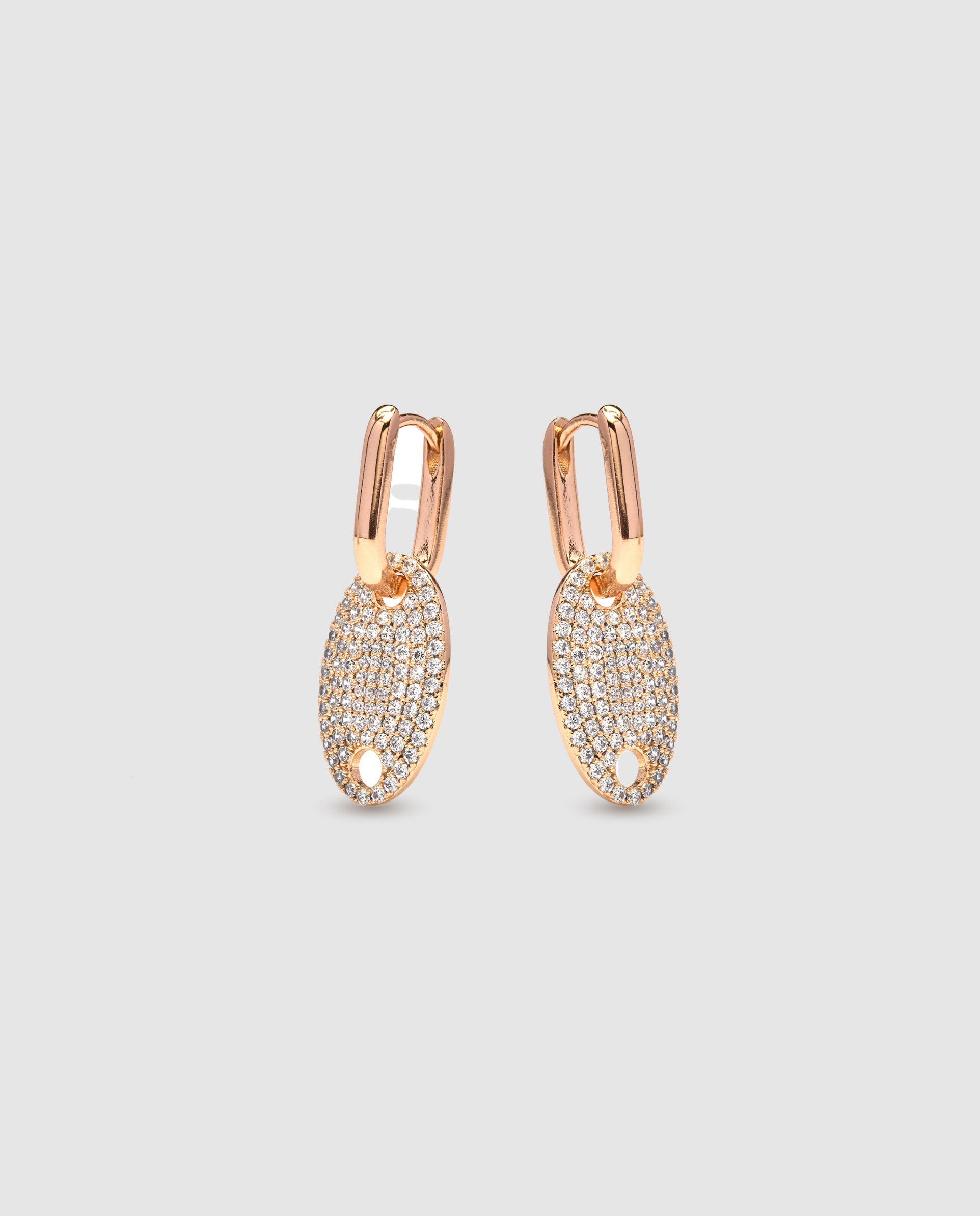 Pendientes áfrica acabados en oro amarillo de 18 quilates con circonita brillante - Luxenter - Oro Oro-4