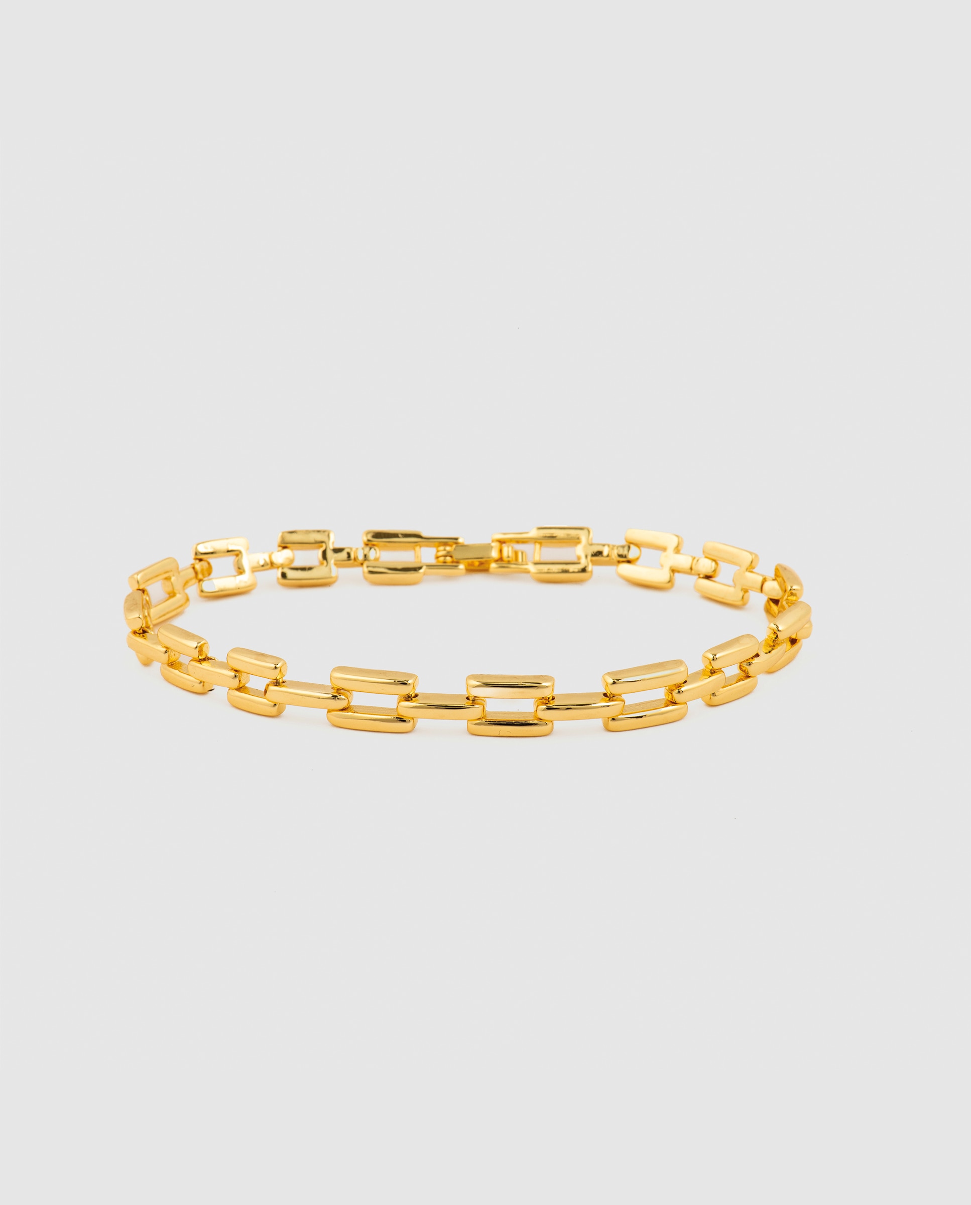 Pulsera de cadena áfrica acabada en oro amarillo de 18 quilates con circonita brillante - Luxenter - Amarillo Amarillo-1