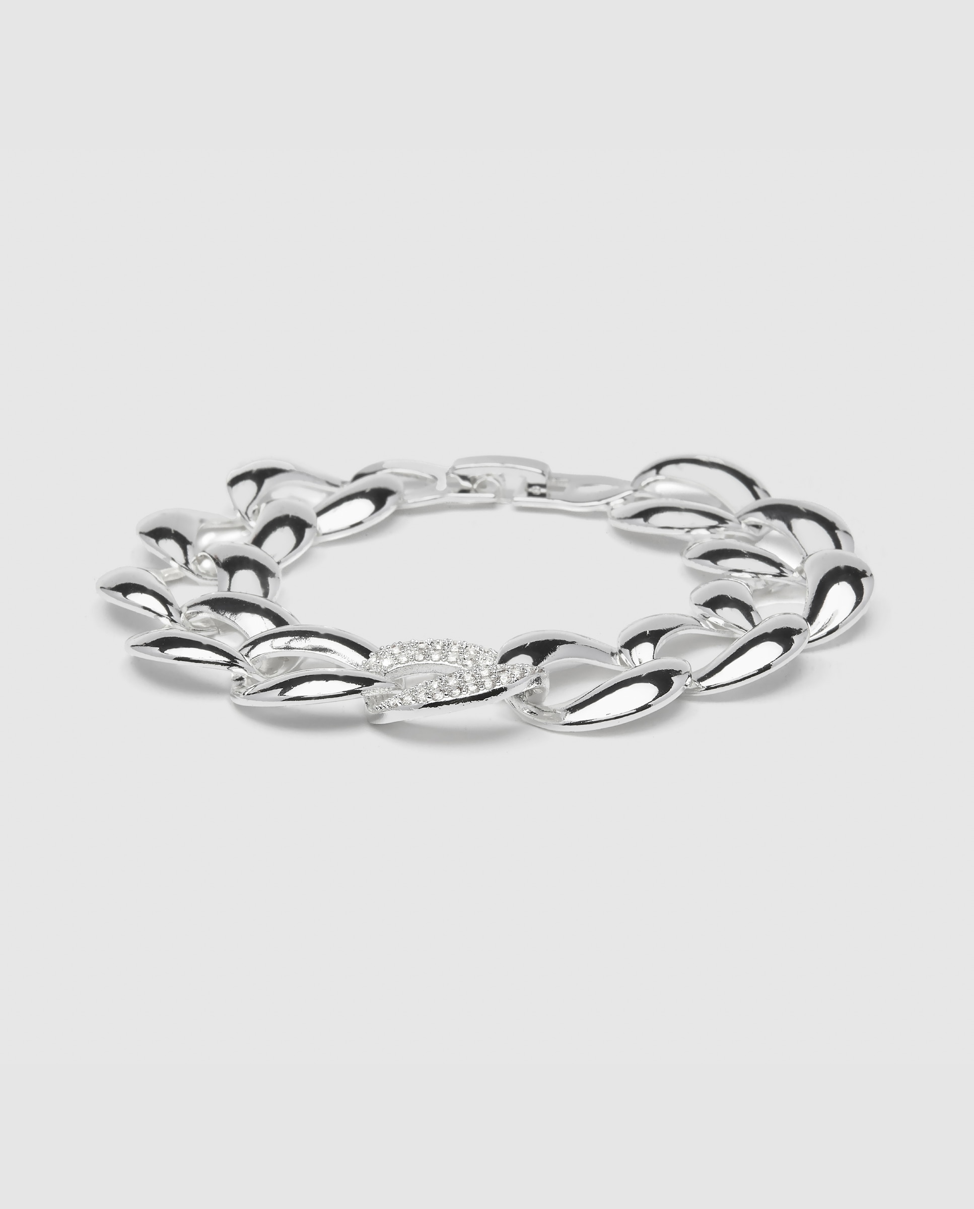 Pulsera de cadena áfrica acabada en plata de ley 925 con circonita brillante - Luxenter - Plata Plata-1