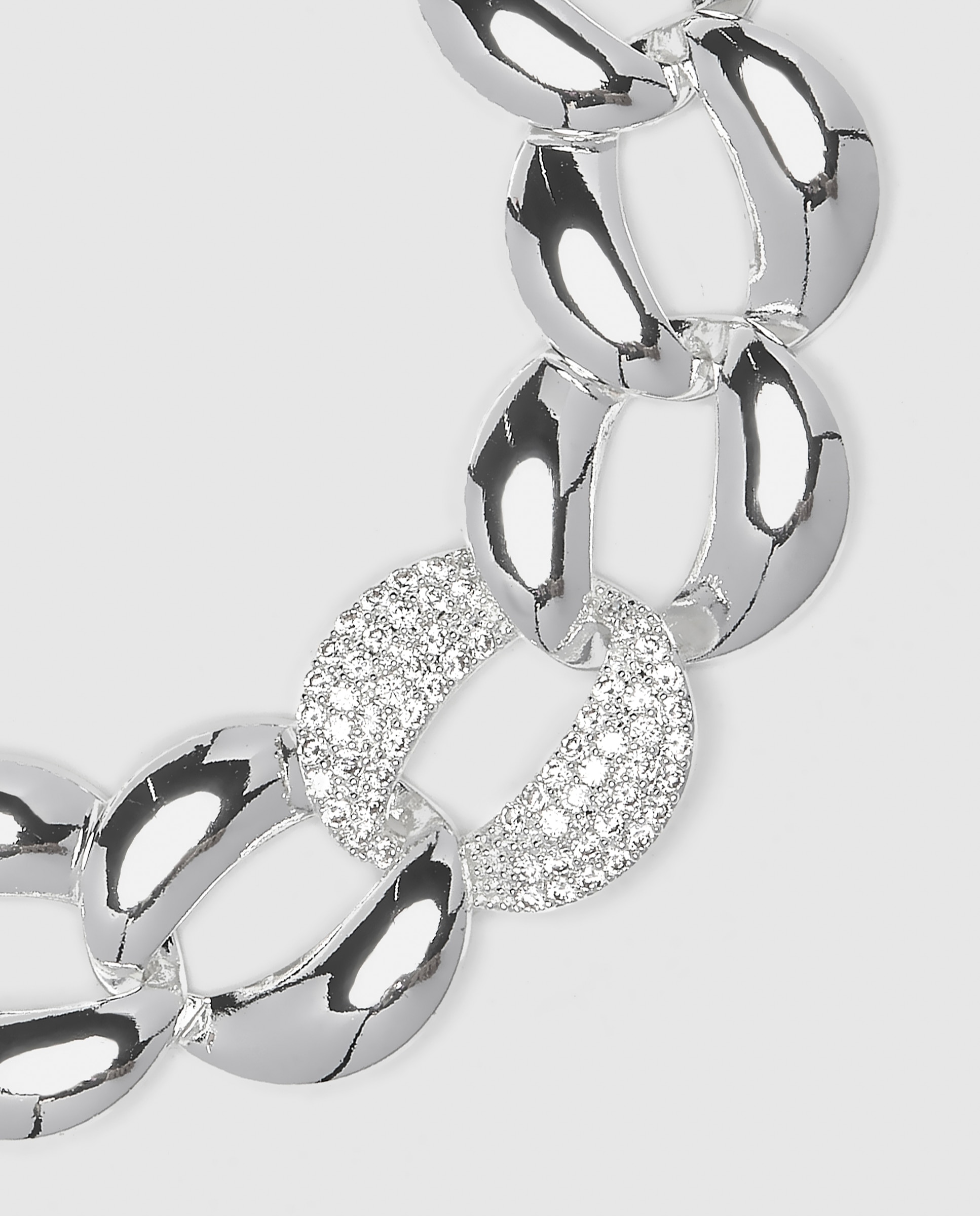 Pulsera de cadena áfrica acabada en plata de ley 925 con circonita brillante - Luxenter - Plata Plata-5