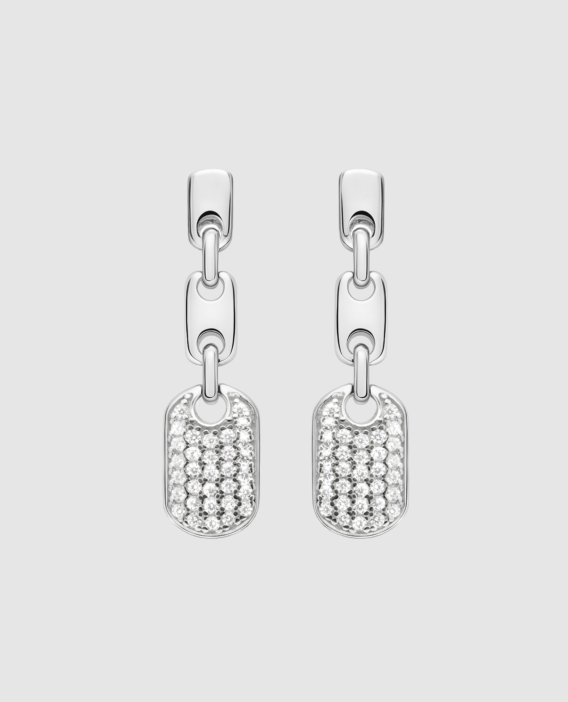 Pendientes momentos para brillar de plata de ley 925 acabados en rodio con circonita brillante - Luxenter - Oro Oro-1