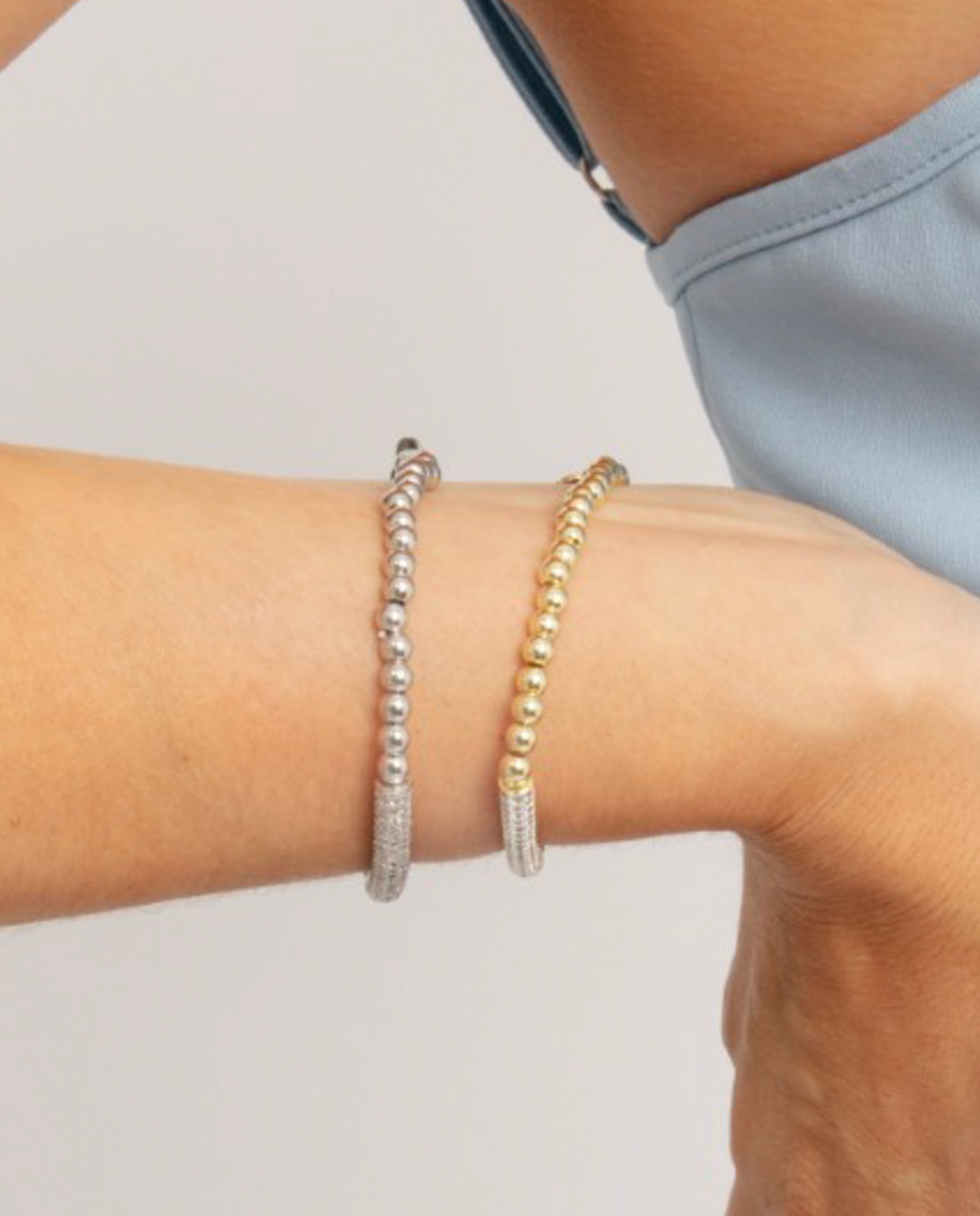 Pulsera de cadena momentos para brillar de plata de ley 925 acabada en oro amarillo de 18 quilates con circonita brillante - Luxenter - Oro / Plata Oro / Plata-4