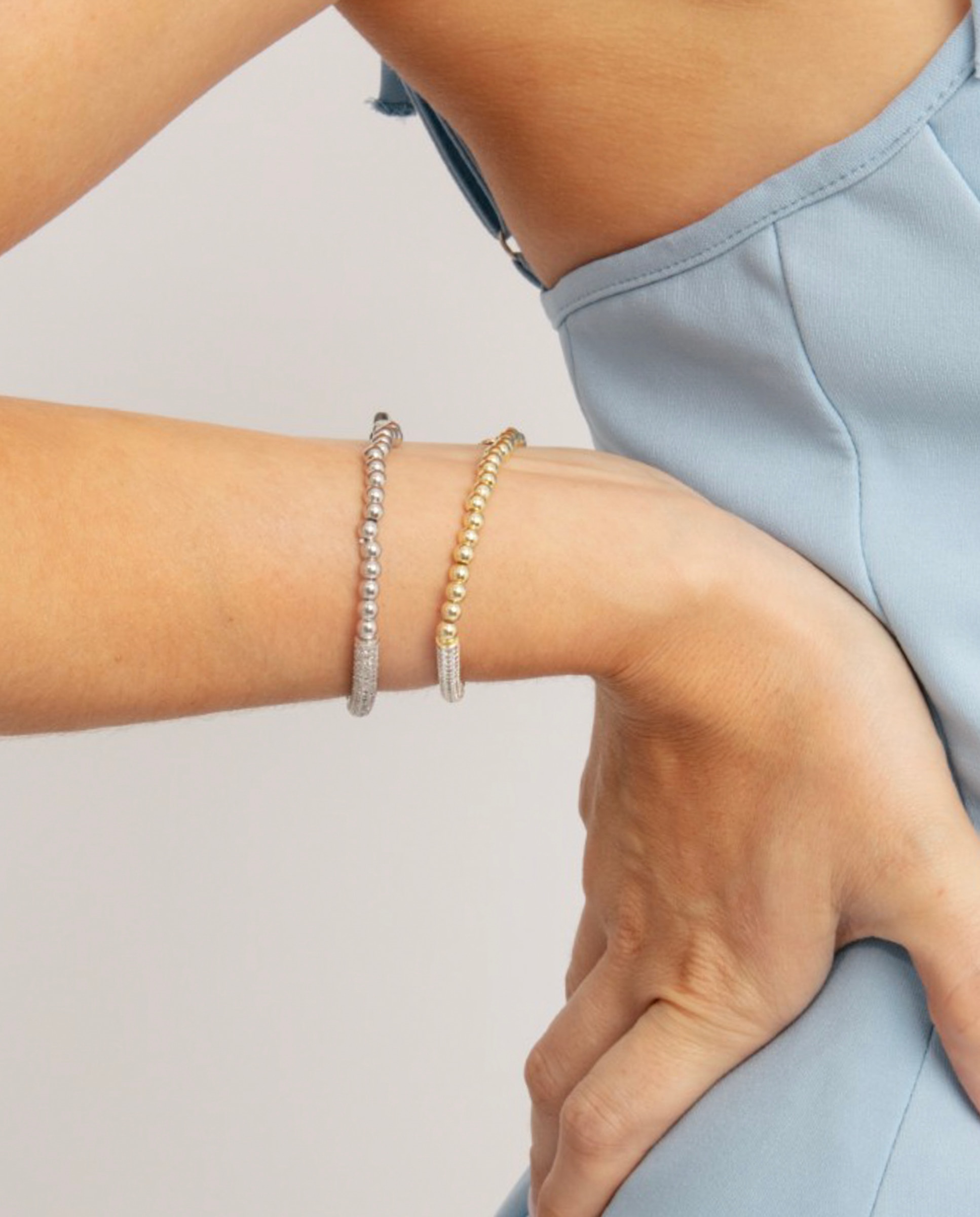 Pulsera de cadena momentos para brillar de plata de ley 925 acabada en oro amarillo de 18 quilates con circonita brillante - Luxenter - Oro / Plata Oro / Plata-5