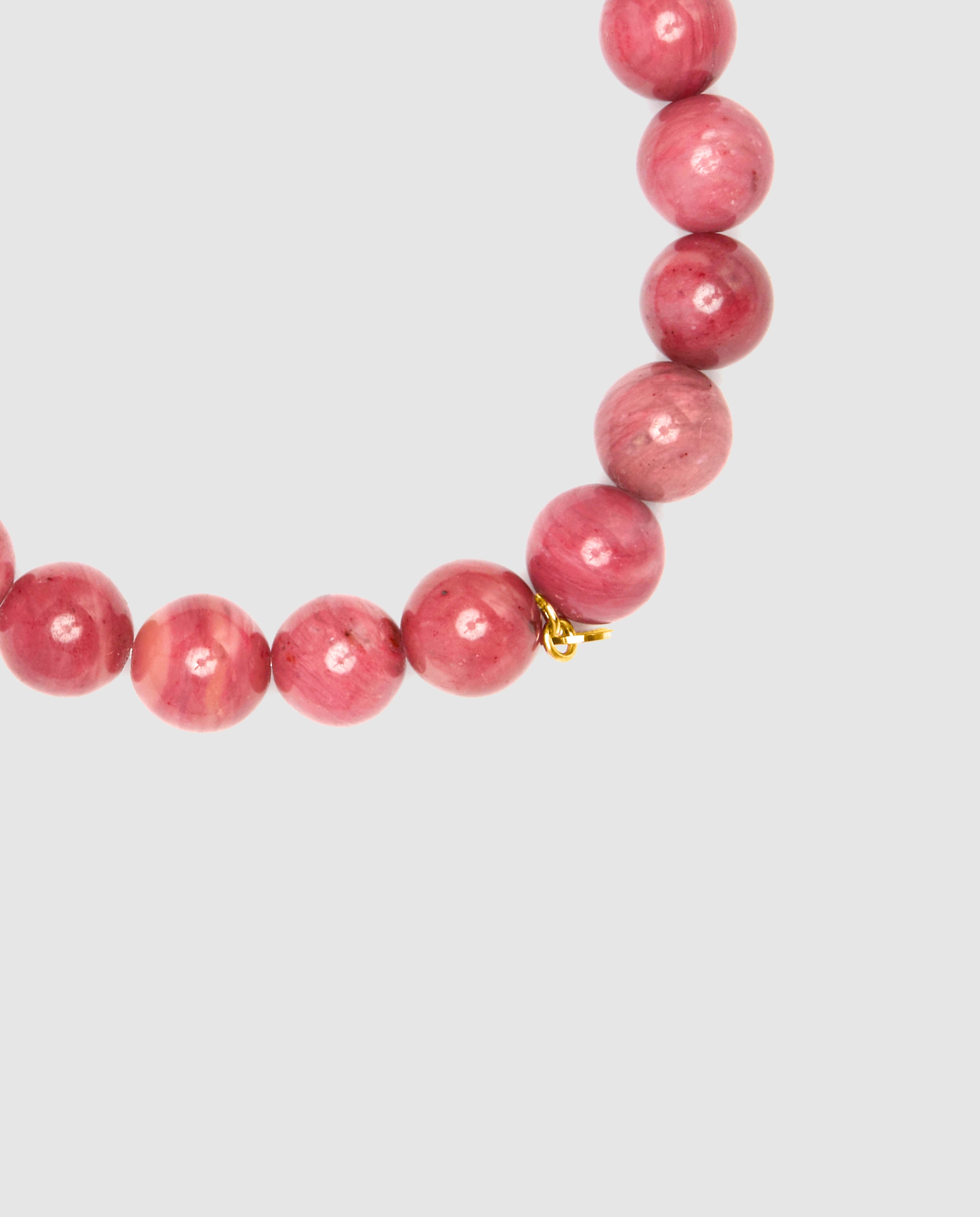 Pulsera de cadena trendy de plata de ley 925 acabada en oro amarillo de 18 quilates con rodocrosita - Luxenter - Rojo Rojo-7