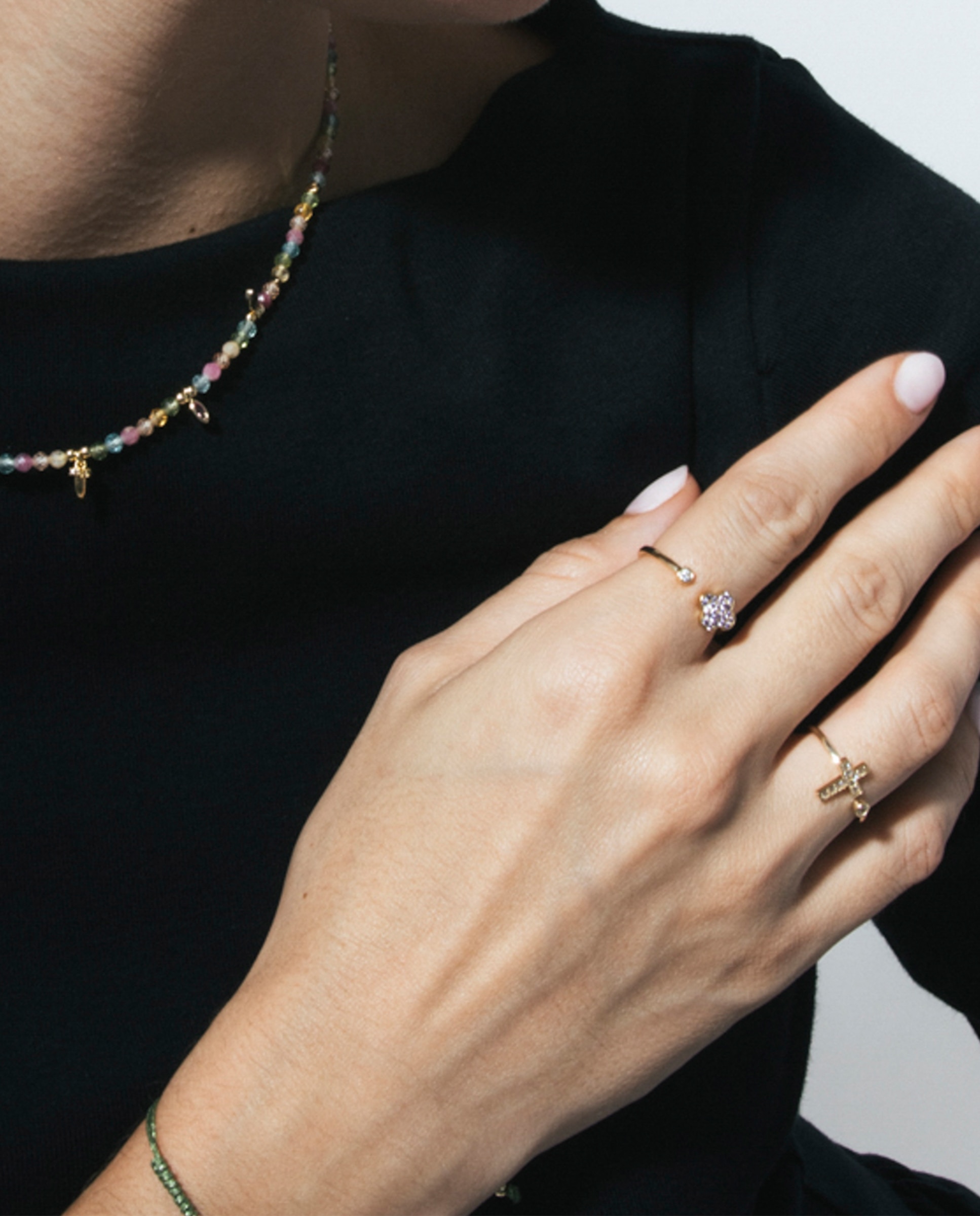 Anillo pide un deseo de plata de ley 925 acabado en oro amarillo de 18 quilates con circonita amatista - Luxenter - Dorado Dorado-4
