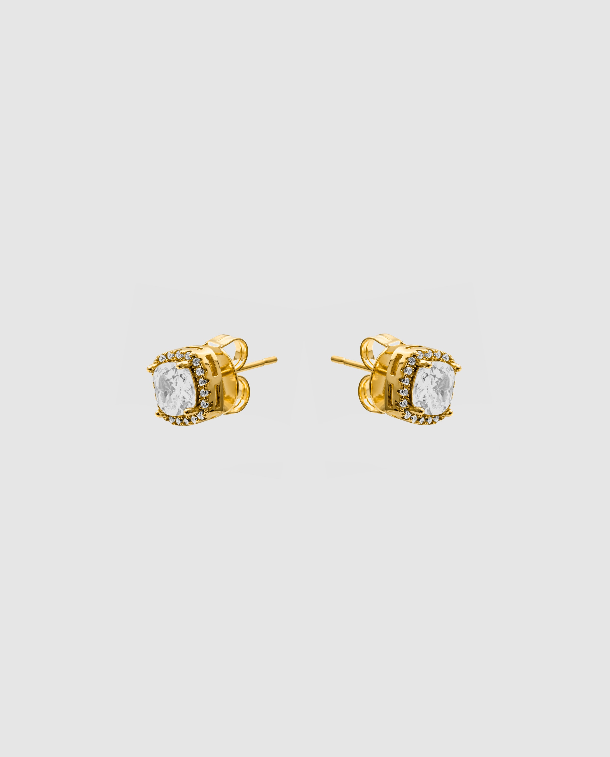 Pendientes basic acabados en oro amarillo de 18 quilates con circonita brillante - Luxenter - Oro Oro-3