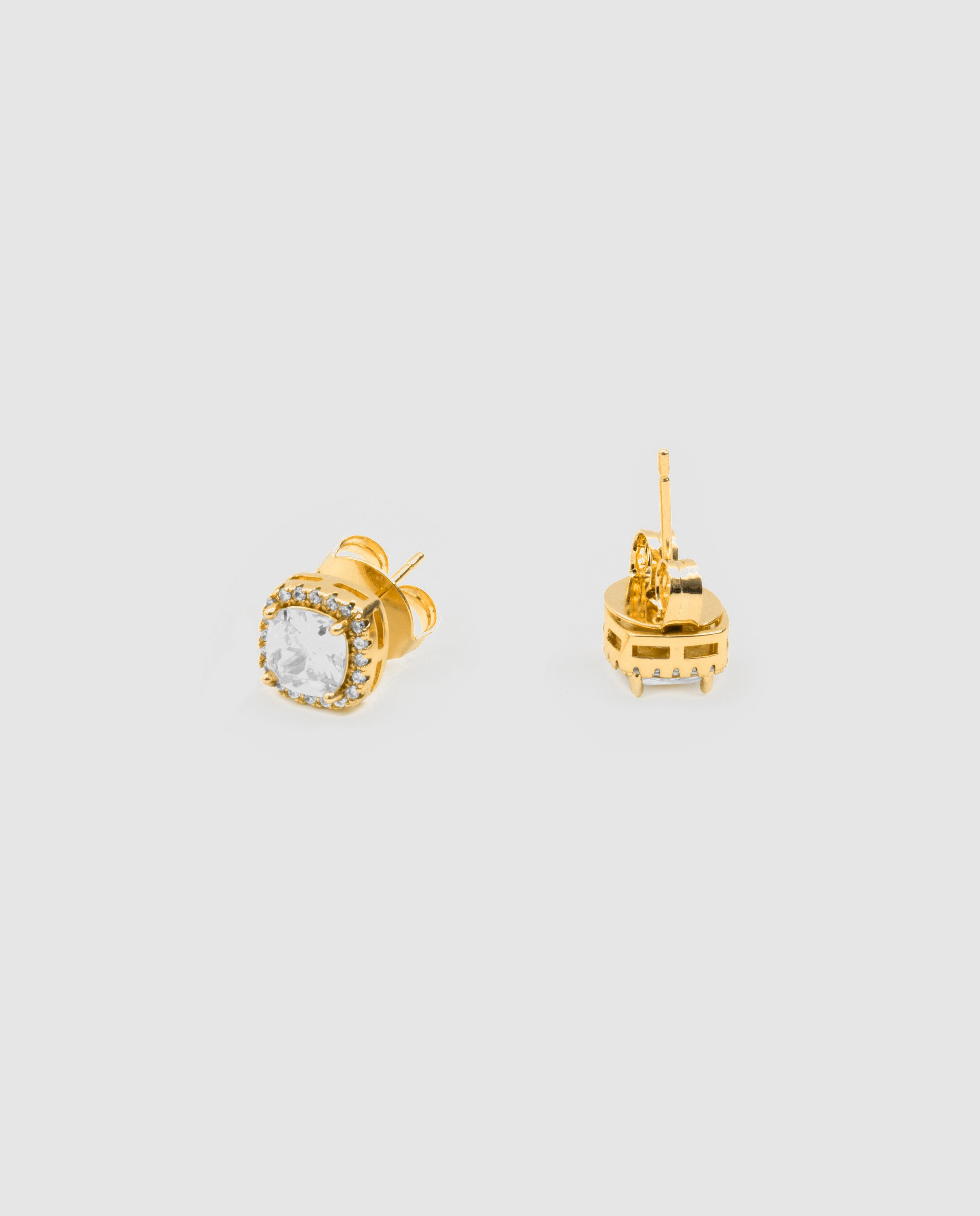 Pendientes basic acabados en oro amarillo de 18 quilates con circonita brillante - Luxenter - Oro Oro-6