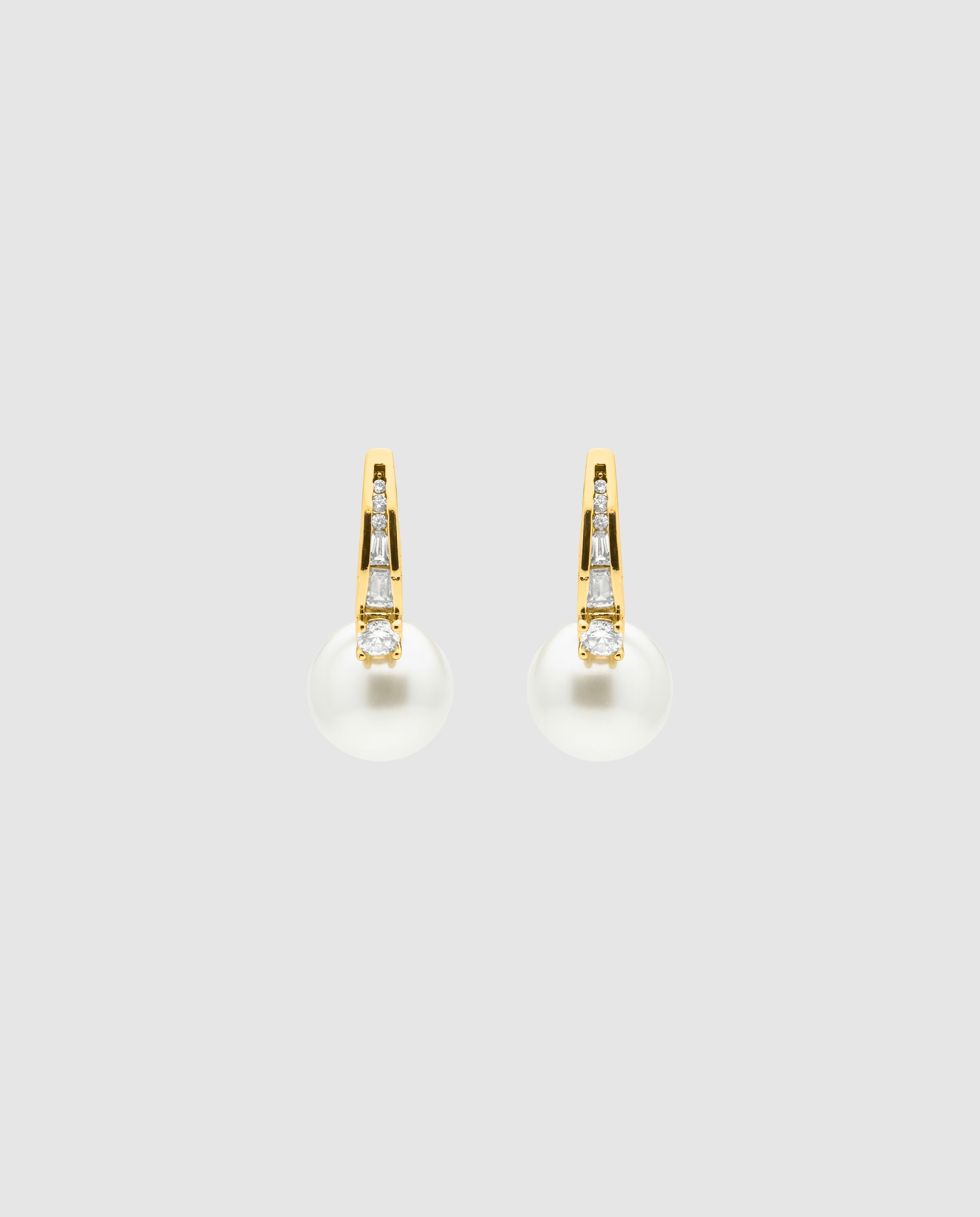 Pendientes basic acabados en oro amarillo de 18 quilates con perla blanca - Luxenter - Oro / Plata Oro / Plata-1