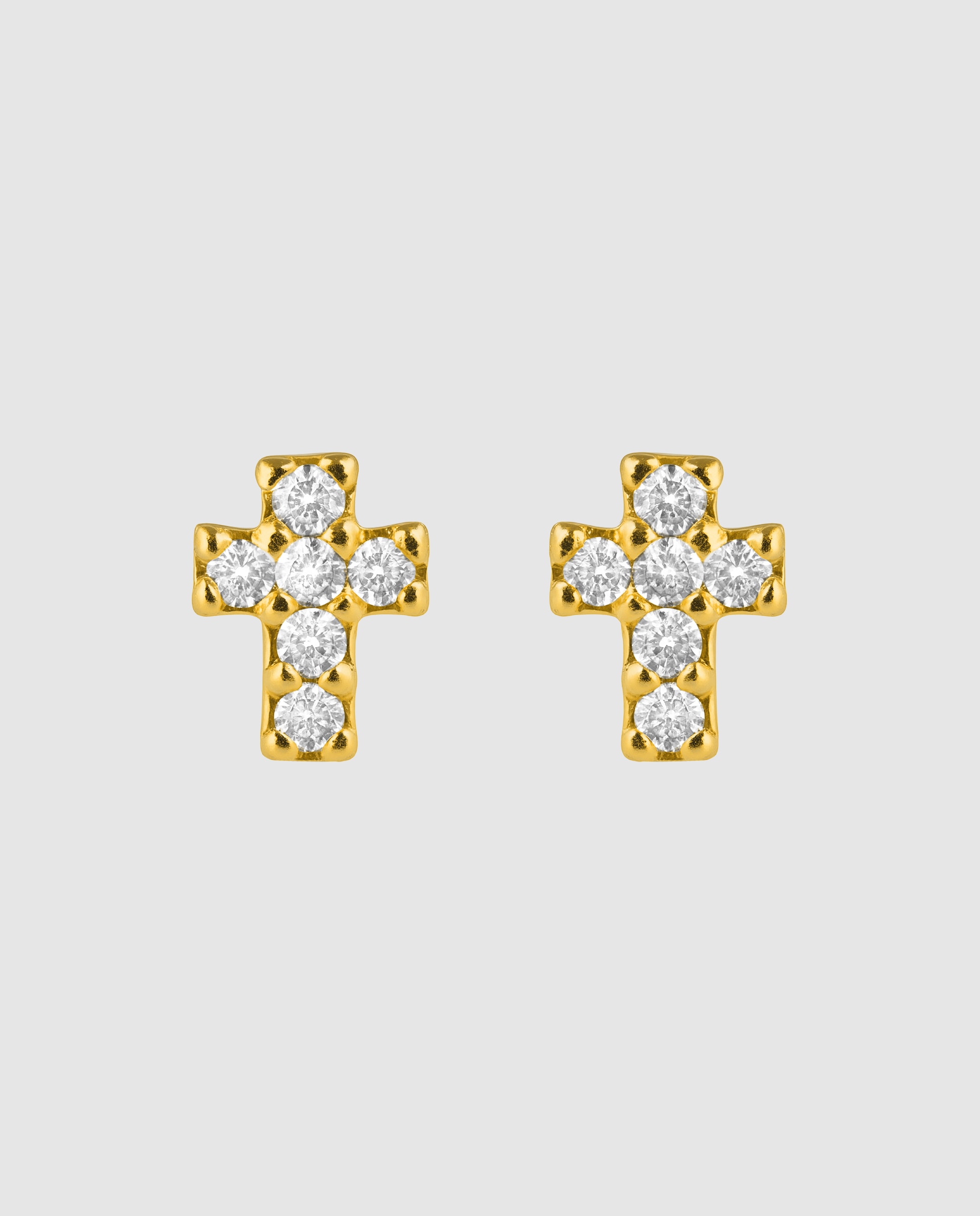 Pendientes essential de plata de ley 925 acabados en oro amarillo de 18 quilates con circonita brillante - Luxenter - Oro / Plata Oro / Plata-1