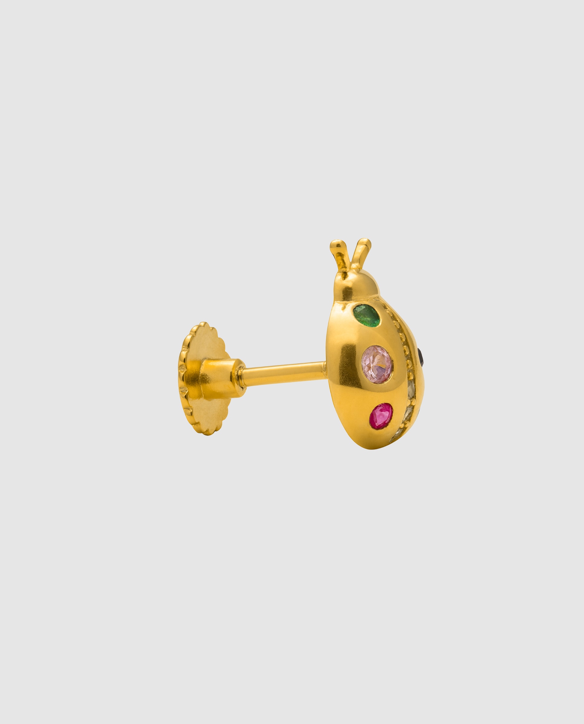 Piercing personalizable de plata de ley 925 acabados en amarillo de 18 quilates con circonita multicolor - Luxenter - Oro Oro-2