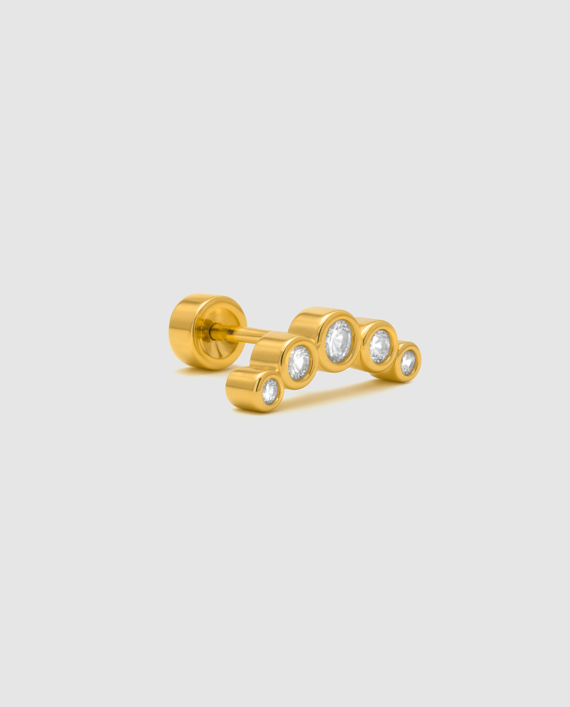 Piercing personalizable acabado en amarillo de 18 quilates con circonita brillante - Luxenter - Oro Oro-2