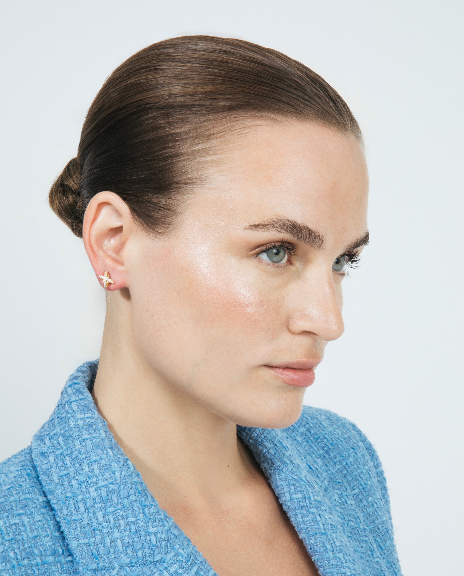Pendientes basic acabados en oro amarillo de 18 quilates con circonita brillante - Luxenter - Oro / Plata Oro / Plata-2