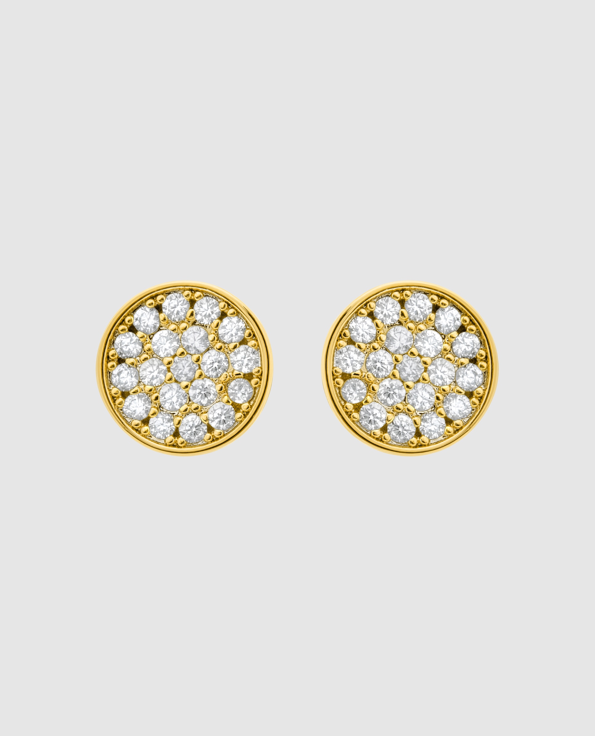 Pendientes basic acabados en oro amarillo de 18 quilates con circonita brillante - Luxenter - Oro Oro-1