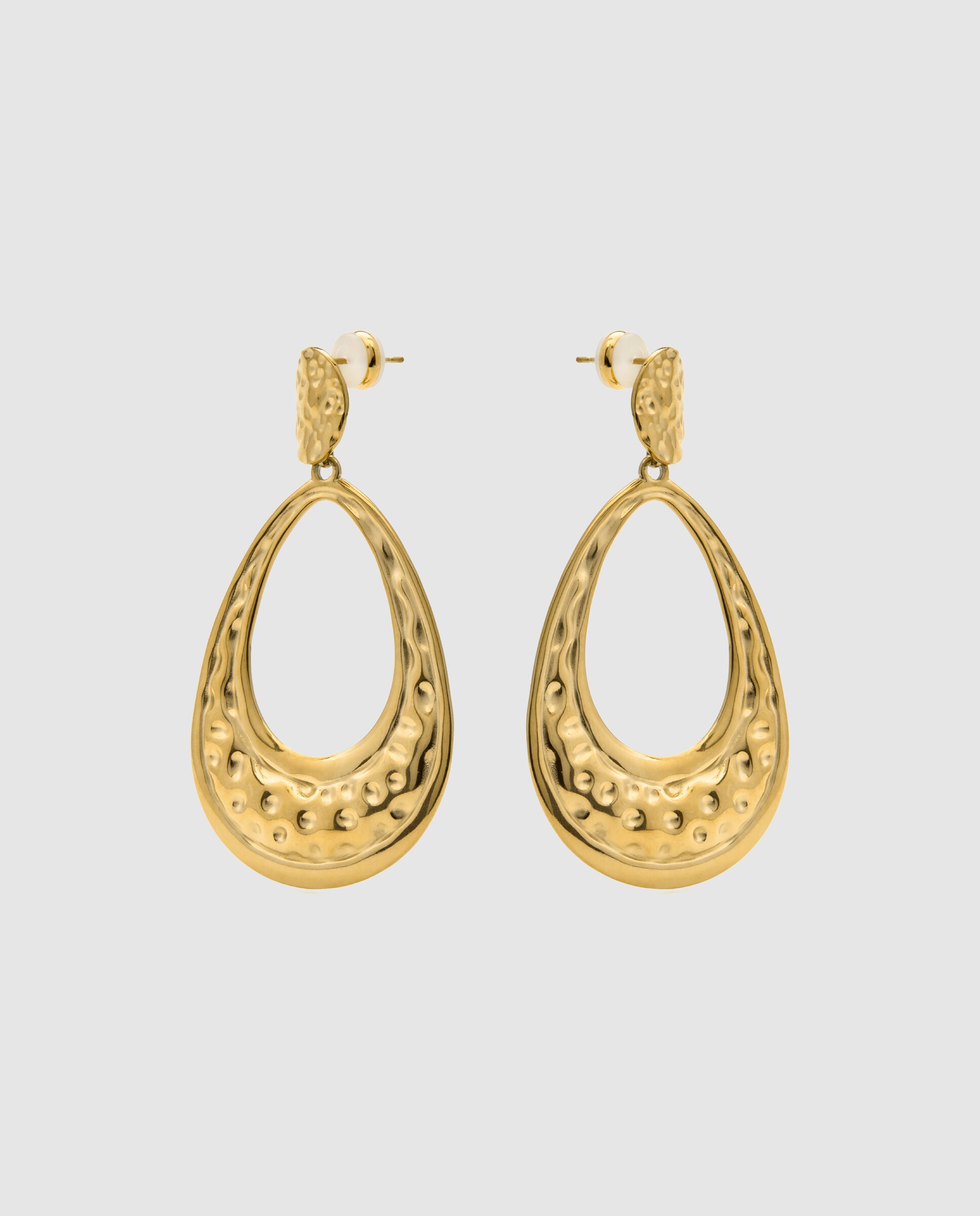 Pendientes de acero acabados en oro amarillo de 18 quilates - Luxenter - Oro Oro-3