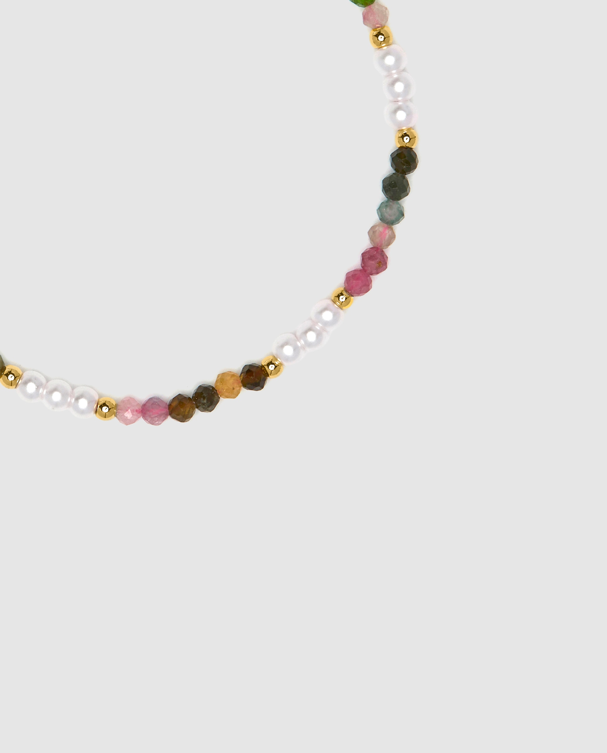 Pulsera de cadena áfrica acabada en oro amarillo de 18 quilates con turmalina multicolor - Luxenter - Oro Oro-6