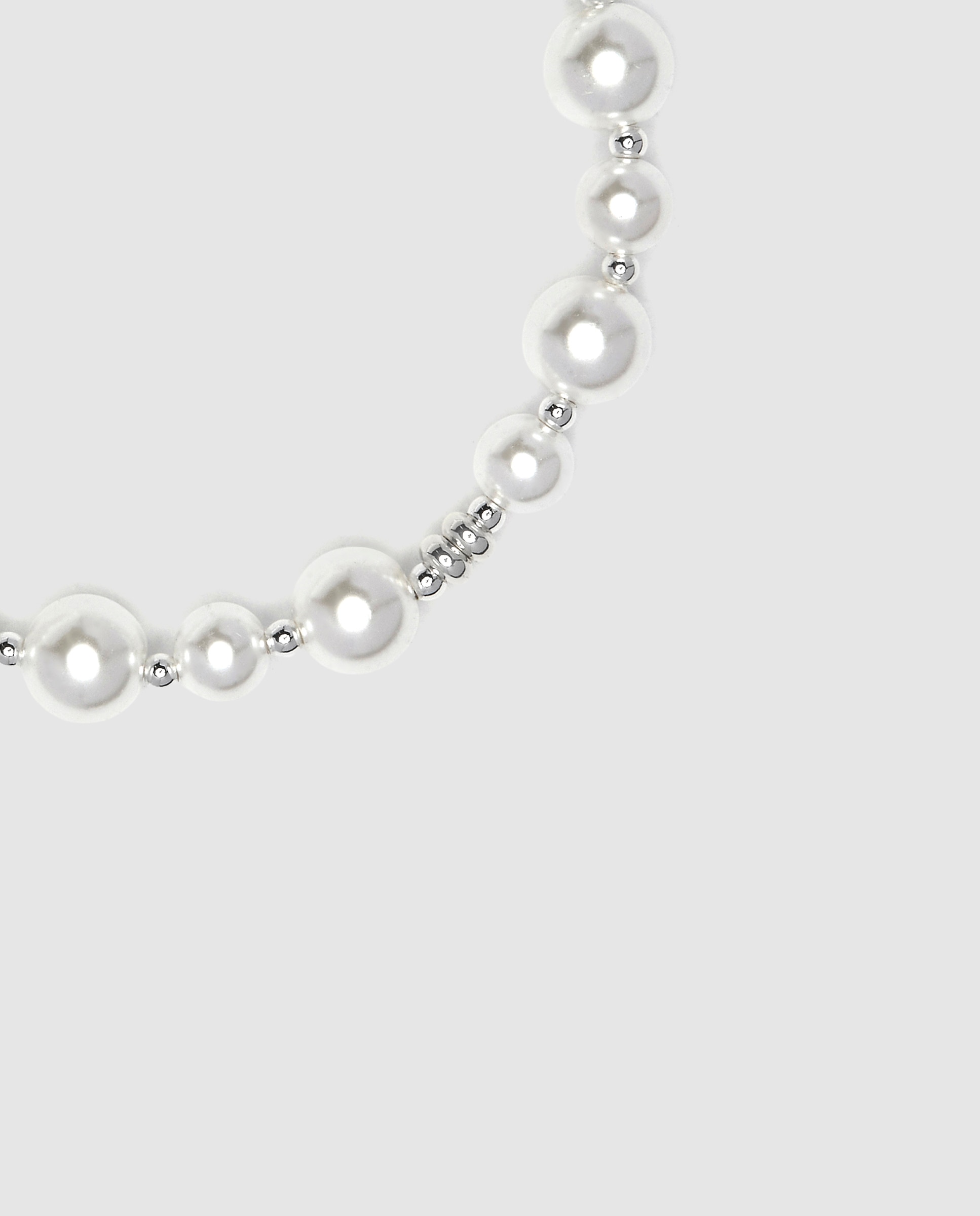 Pulsera de cadena áfrica acabada en rodio con perla blanca - Luxenter - Blanco Blanco-6