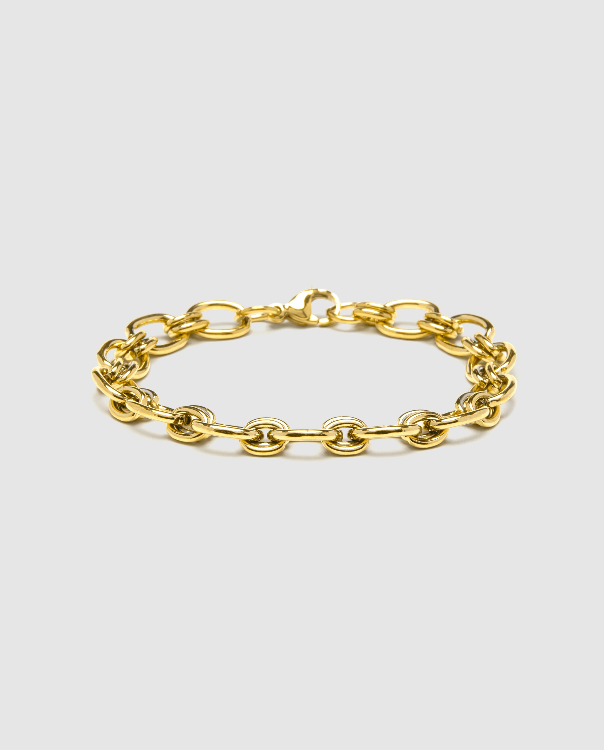 Imagen 0 de Pulsera de cadena áfrica de acero acabada en oro amarillo de 18 quilates Oro