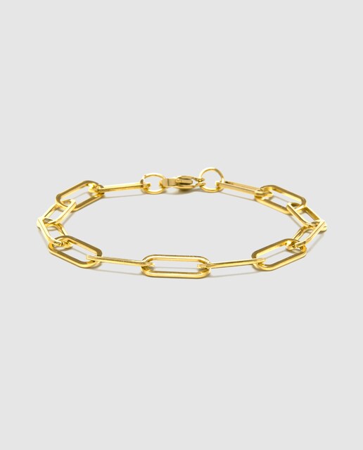 Imagen 0 de Pulsera África de acero acabada en oro amarillo de 18k