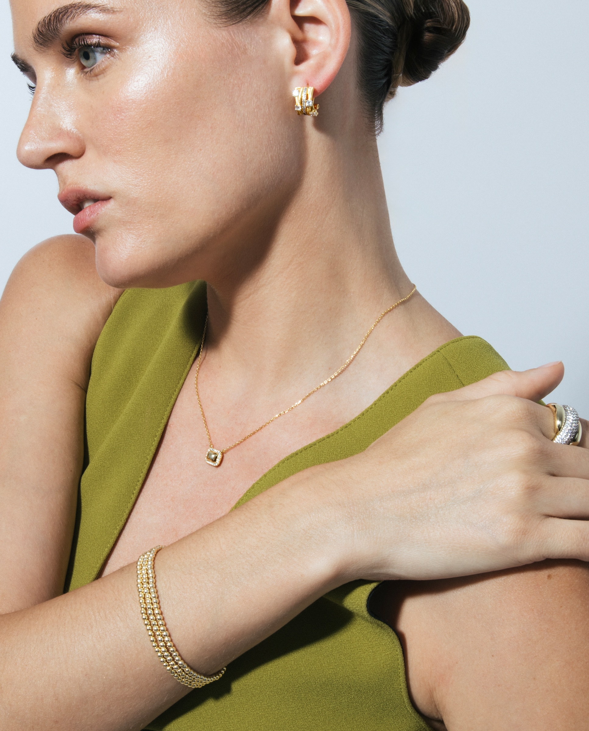 Pulsera riviere momentos para brillar acabada en oro amarillo de 18 quilates con circonita brillante - Luxenter - Oro Oro-5