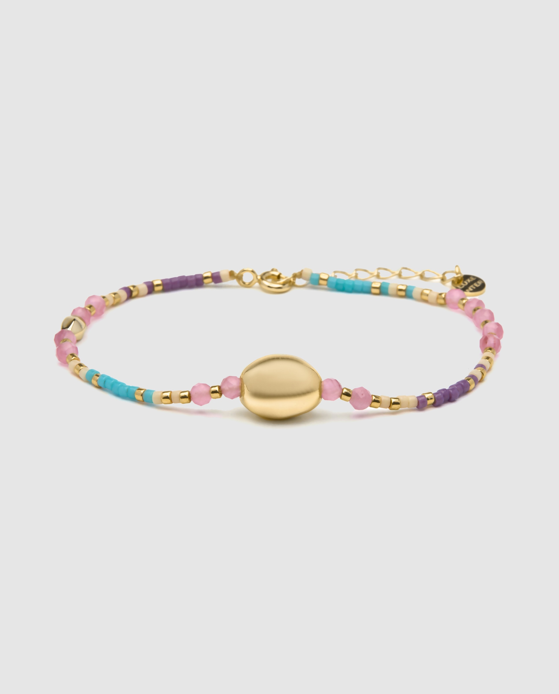 Pulsera de cadena pide un deseo acabada en oro amarillo de 18 quilates con cristal multicolor - Luxenter - Oro Oro-1