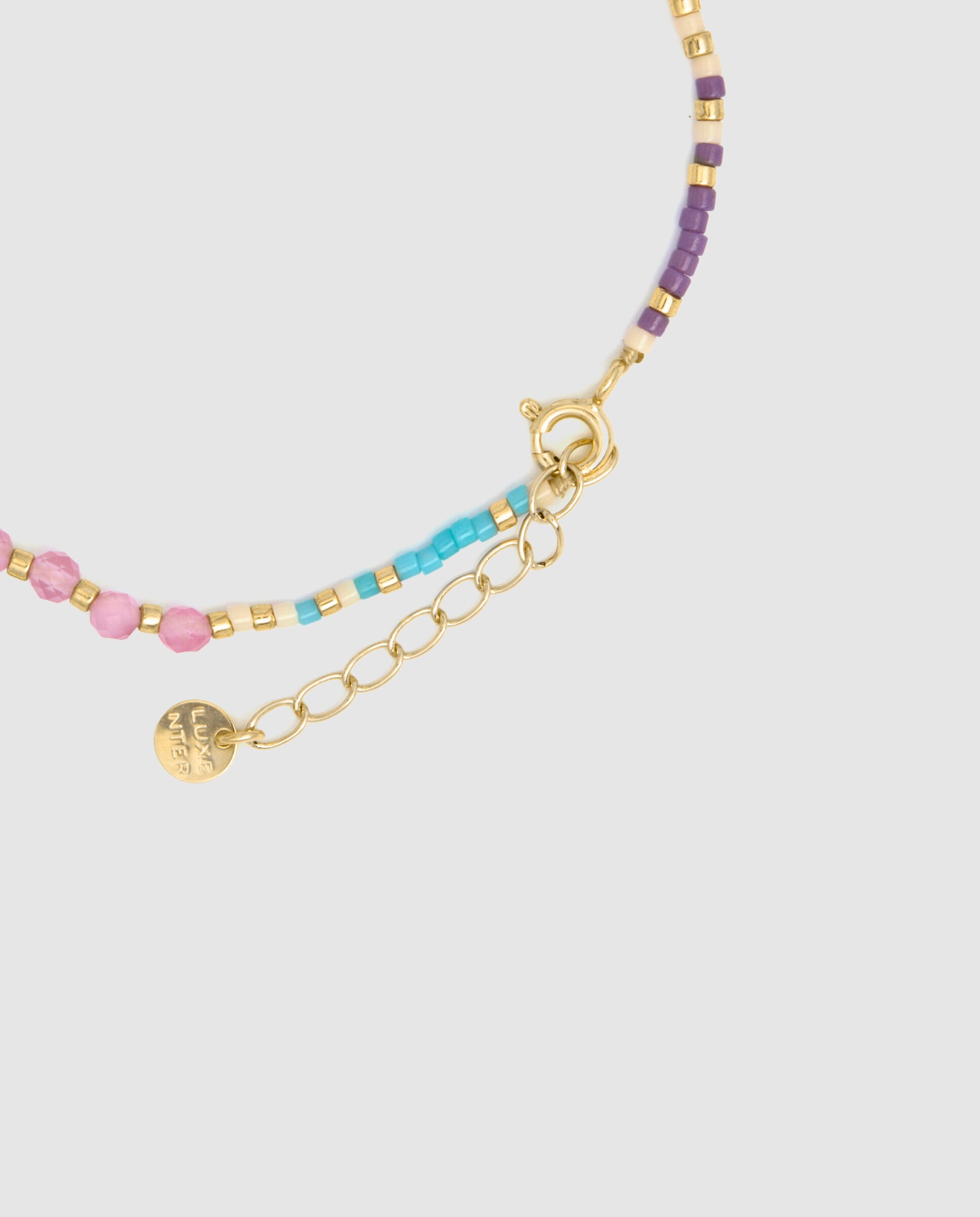 Pulsera de cadena pide un deseo acabada en oro amarillo de 18 quilates con cristal multicolor - Luxenter - Oro Oro-7