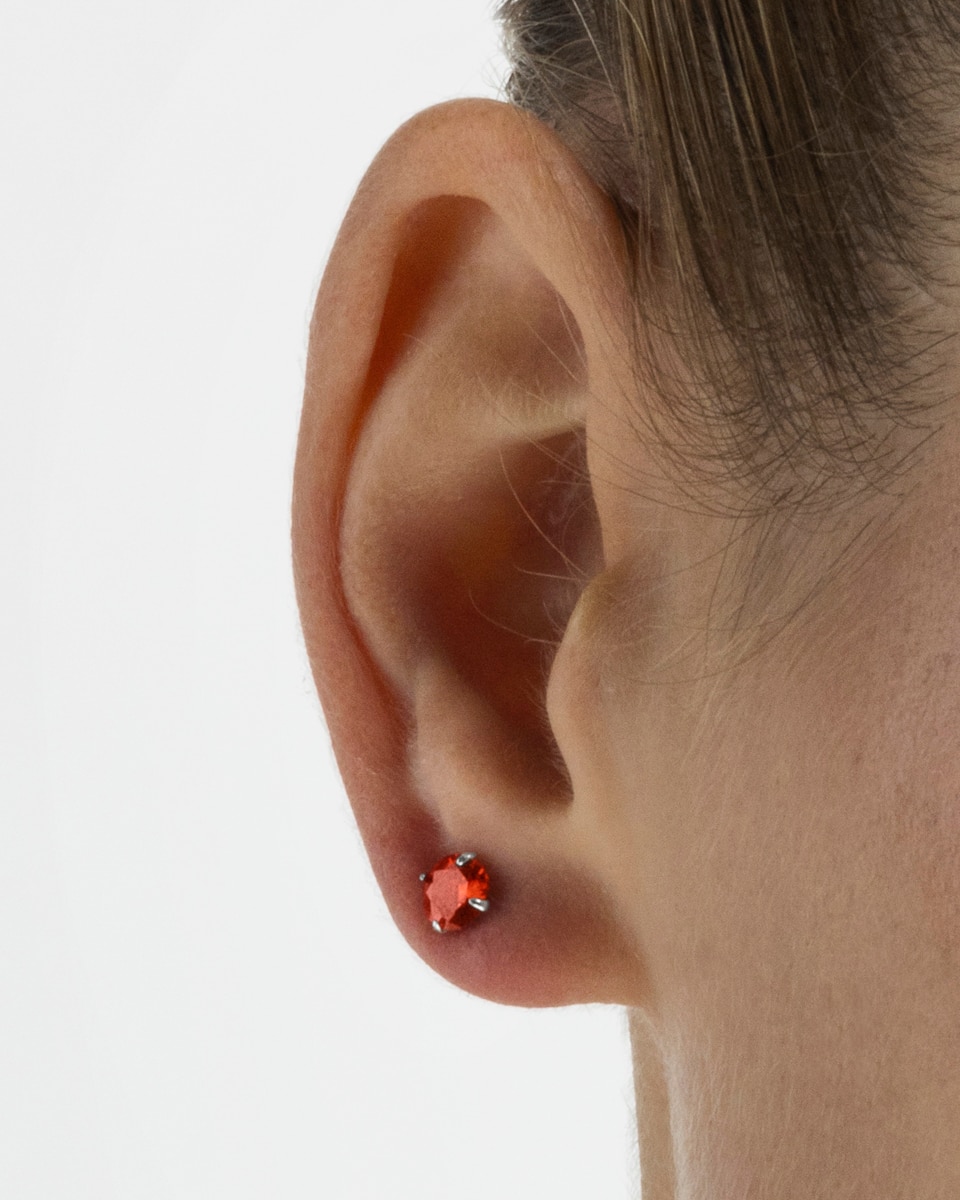 Imagen 3 de Pendientes áfrica moda de plata de ley 925 con acabados en rodio con circonita rubí - Luxenter - Rojo Rojo