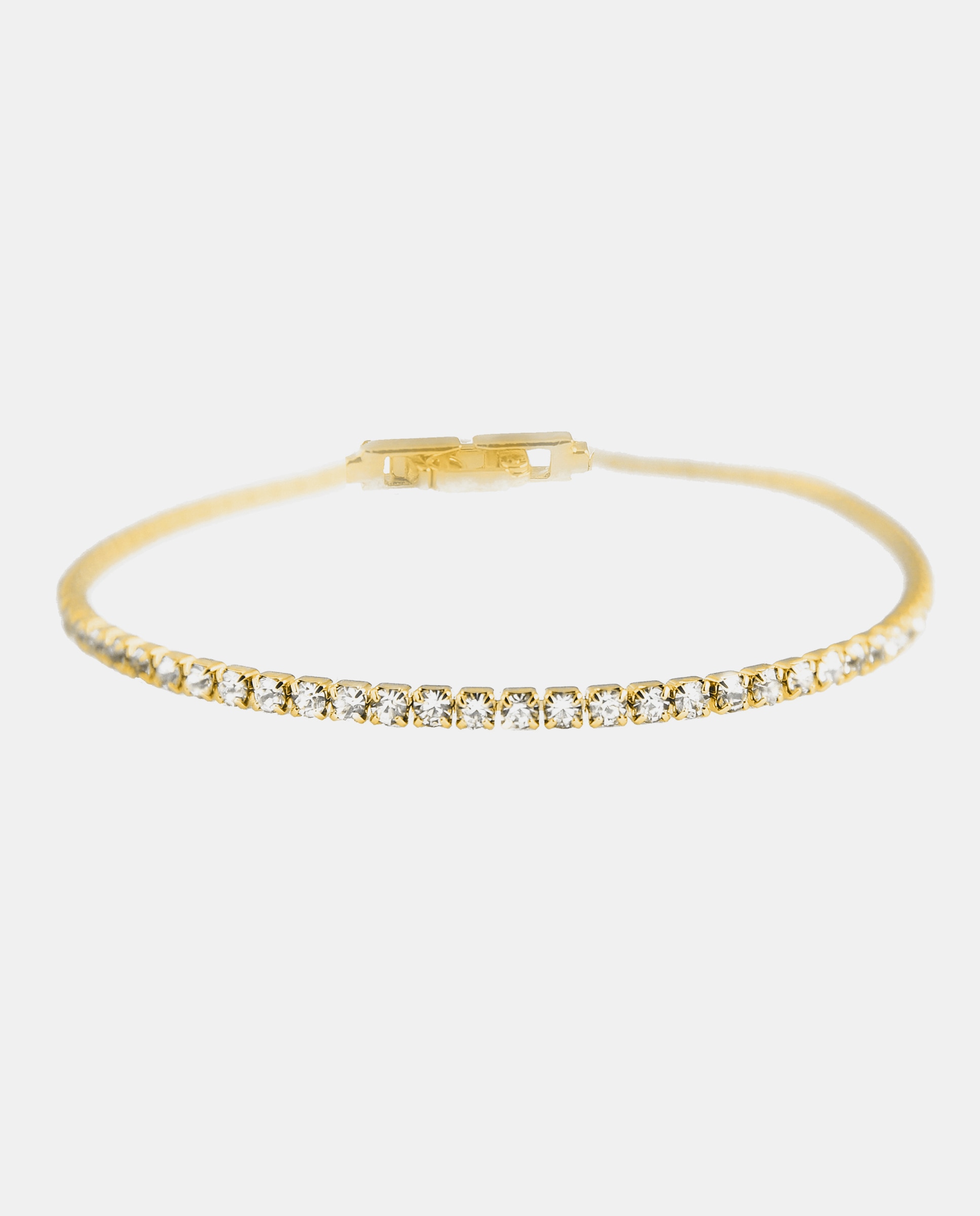 Imagen 0 de Pulsera riviere acabada en oro amarillo de 18 quilates con circonita brillante