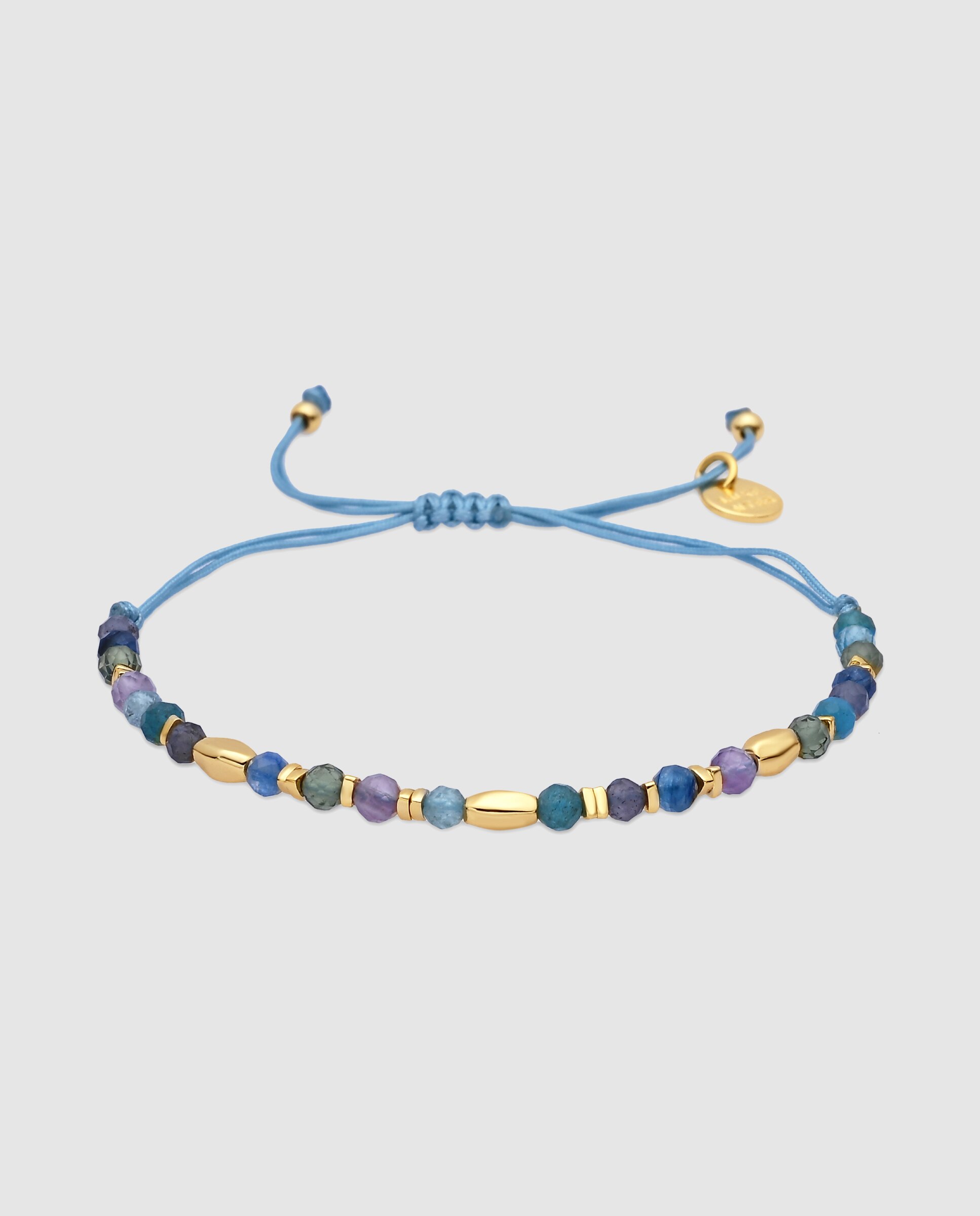 Pulsera de cordón áfrica acabada en oro amarillo de 18 quilates con cristal multicolor - Luxenter - Oro Oro-1