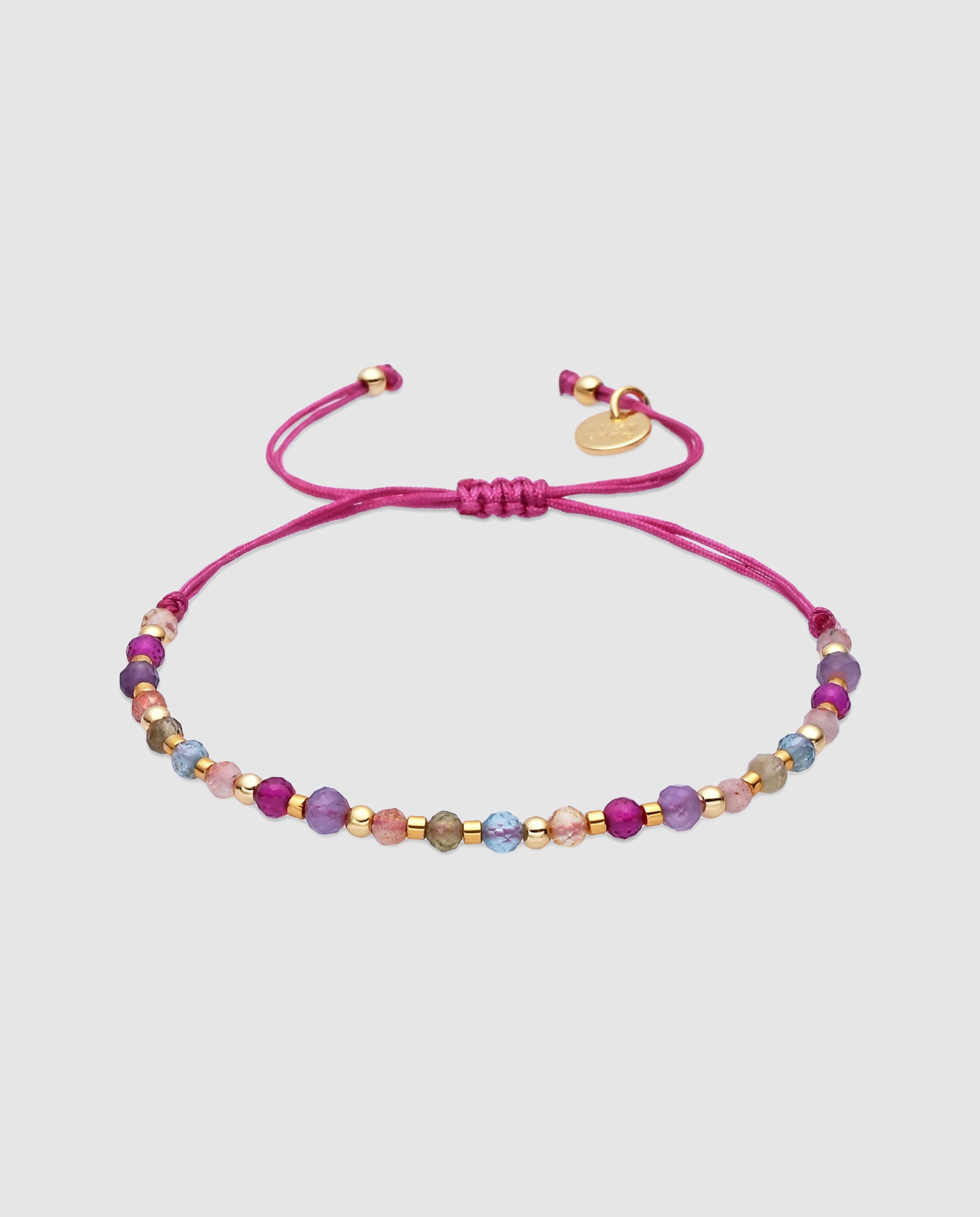 Pulsera de cordón áfrica acabada en oro amarillo de 18 quilates con cristal multicolor - Luxenter - Oro Oro-1