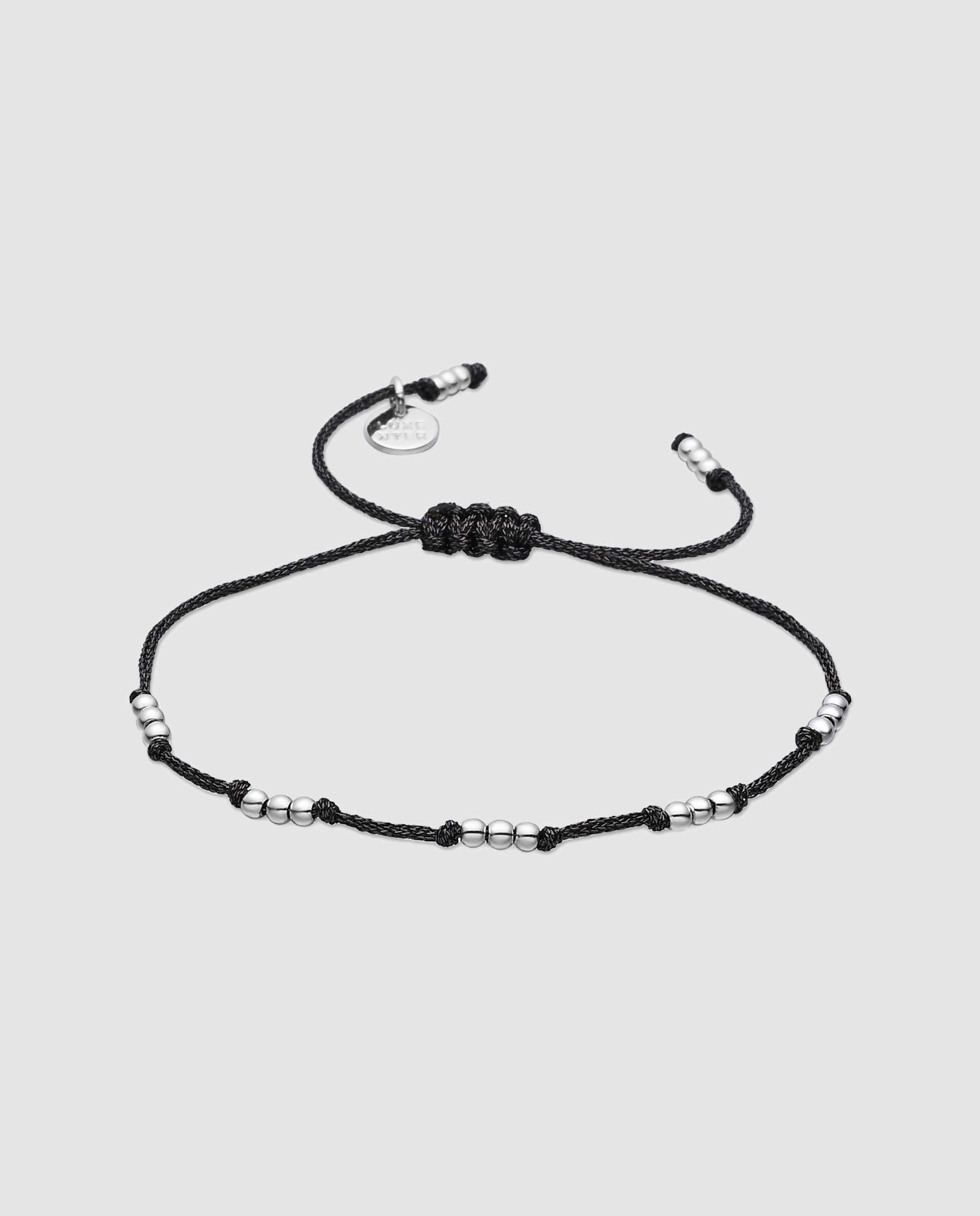 Pulsera de cadena áfrica acabada en rodio con algodón - Luxenter - Gris oscuro Gris oscuro-1