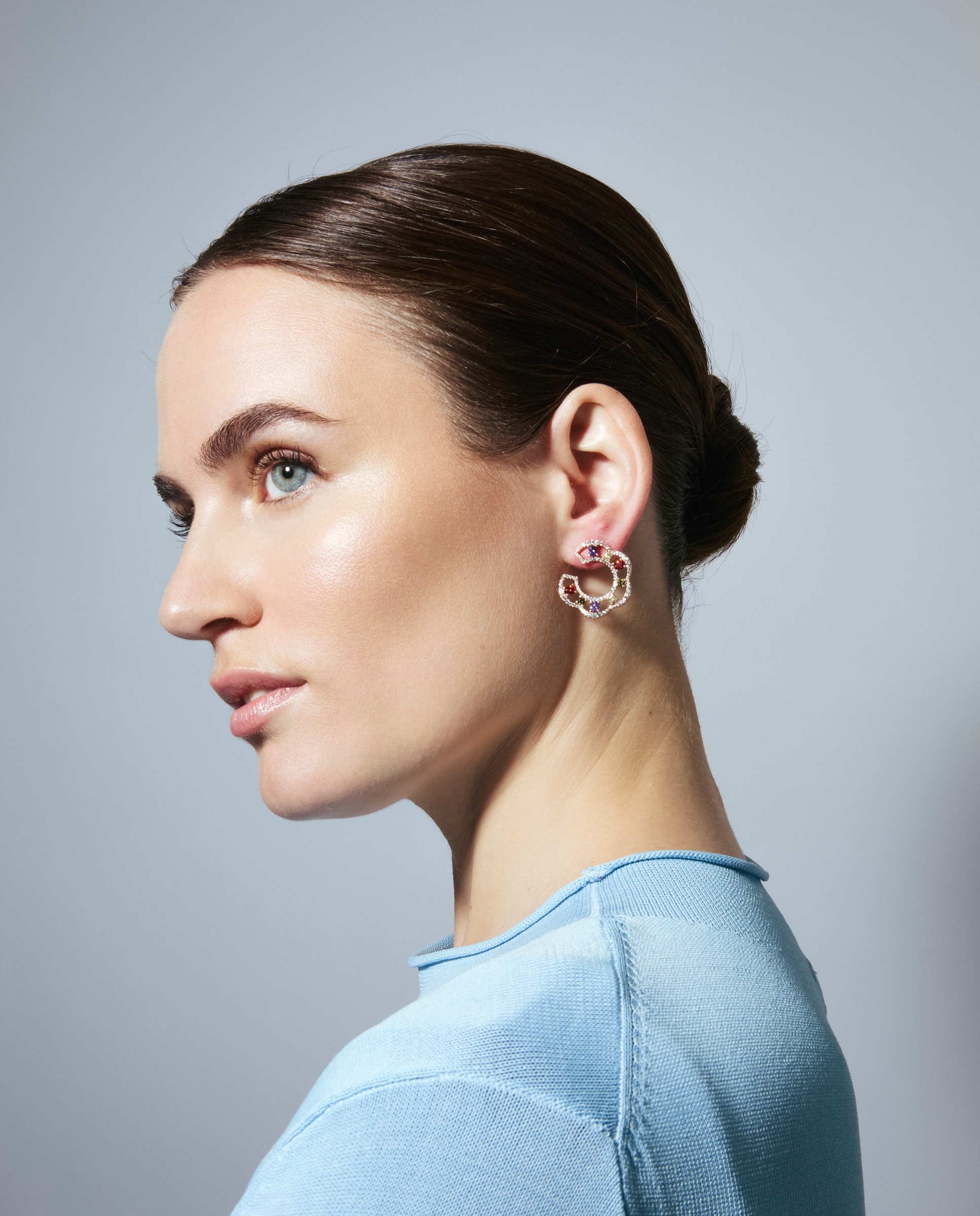 Pendientes áfrica acabados en de 18 quilates con circonita multicolor - Luxenter - Oro Oro-2
