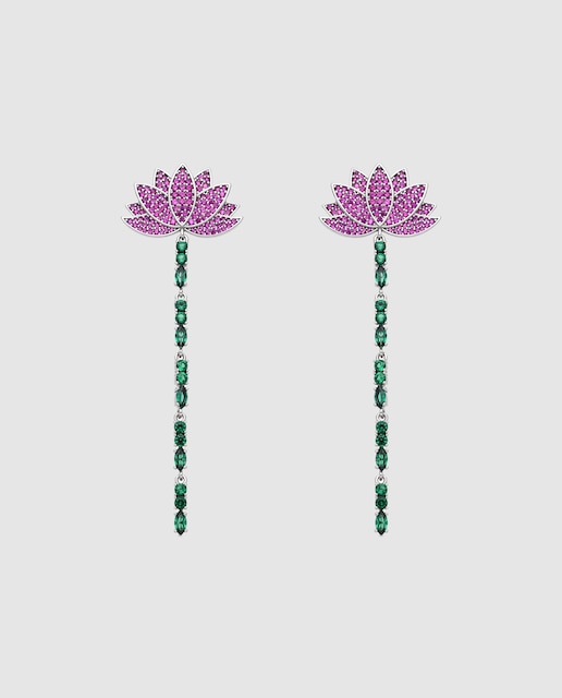 Imagen 0 de Pendientes África acabados en oro de 18 quilates con Circonita Multicolor