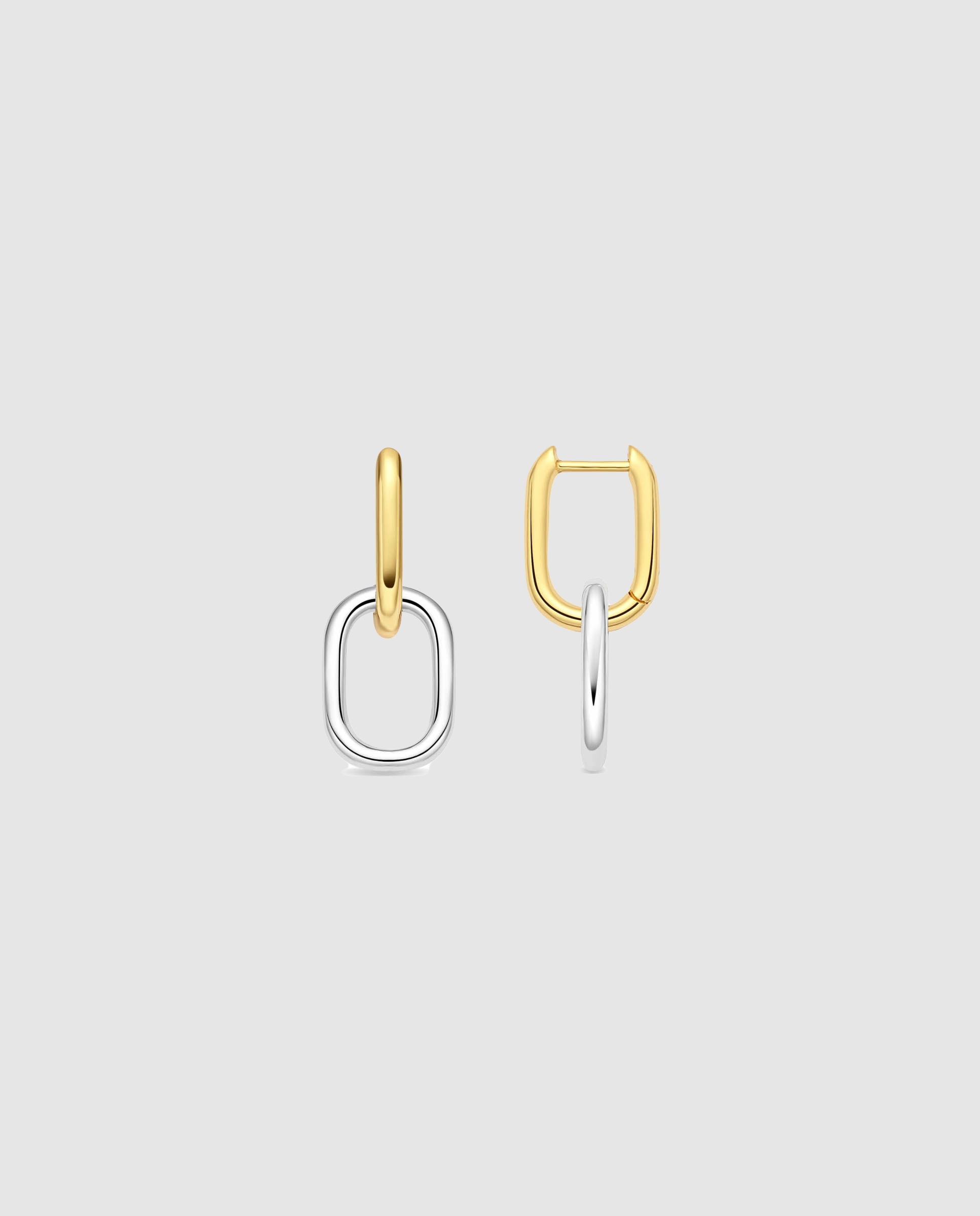 Pendientes de aro basic acabados en oro amarillo 18k y plata de ley 925 - Luxenter - Dorado Dorado-1