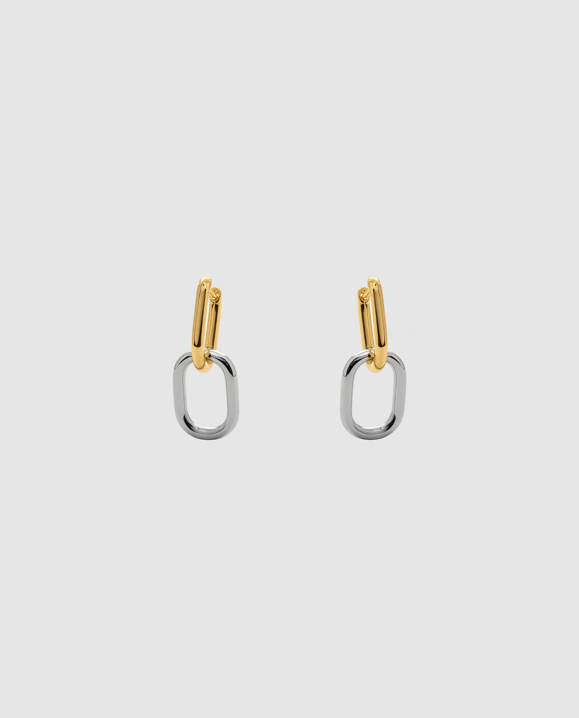 Pendientes de aro basic acabados en oro amarillo 18k y plata de ley 925 - Luxenter - Dorado Dorado-2