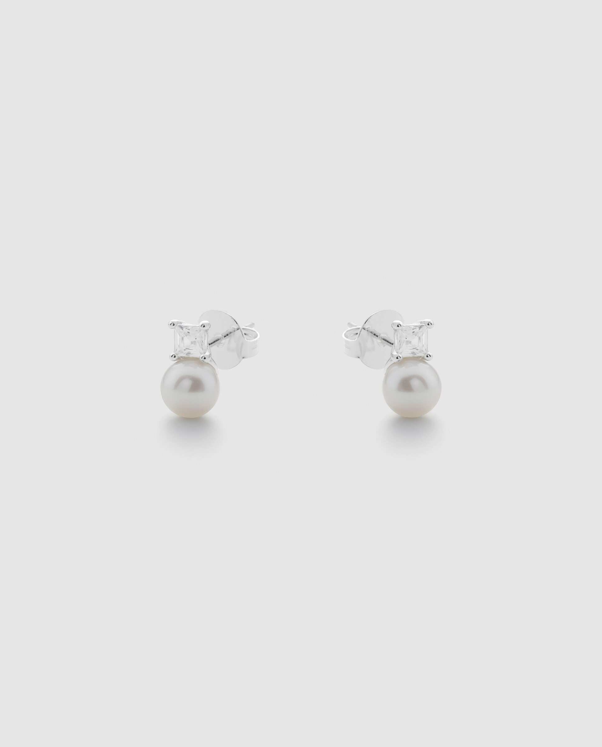 Pendientes basic con perla blanca acabados en rodio - Luxenter - Dorado Dorado-2