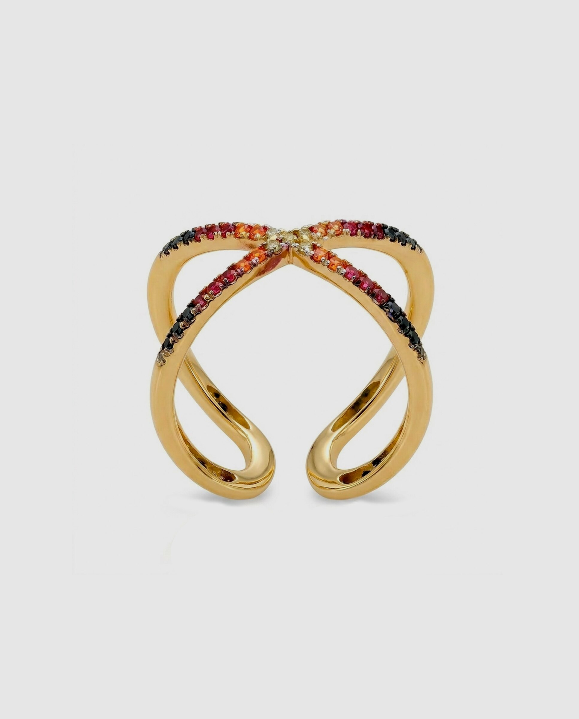 Anillo áfrica acabado en oro amarillo de 18 quilates con circonita - Luxenter - Multicolor Multicolor-4