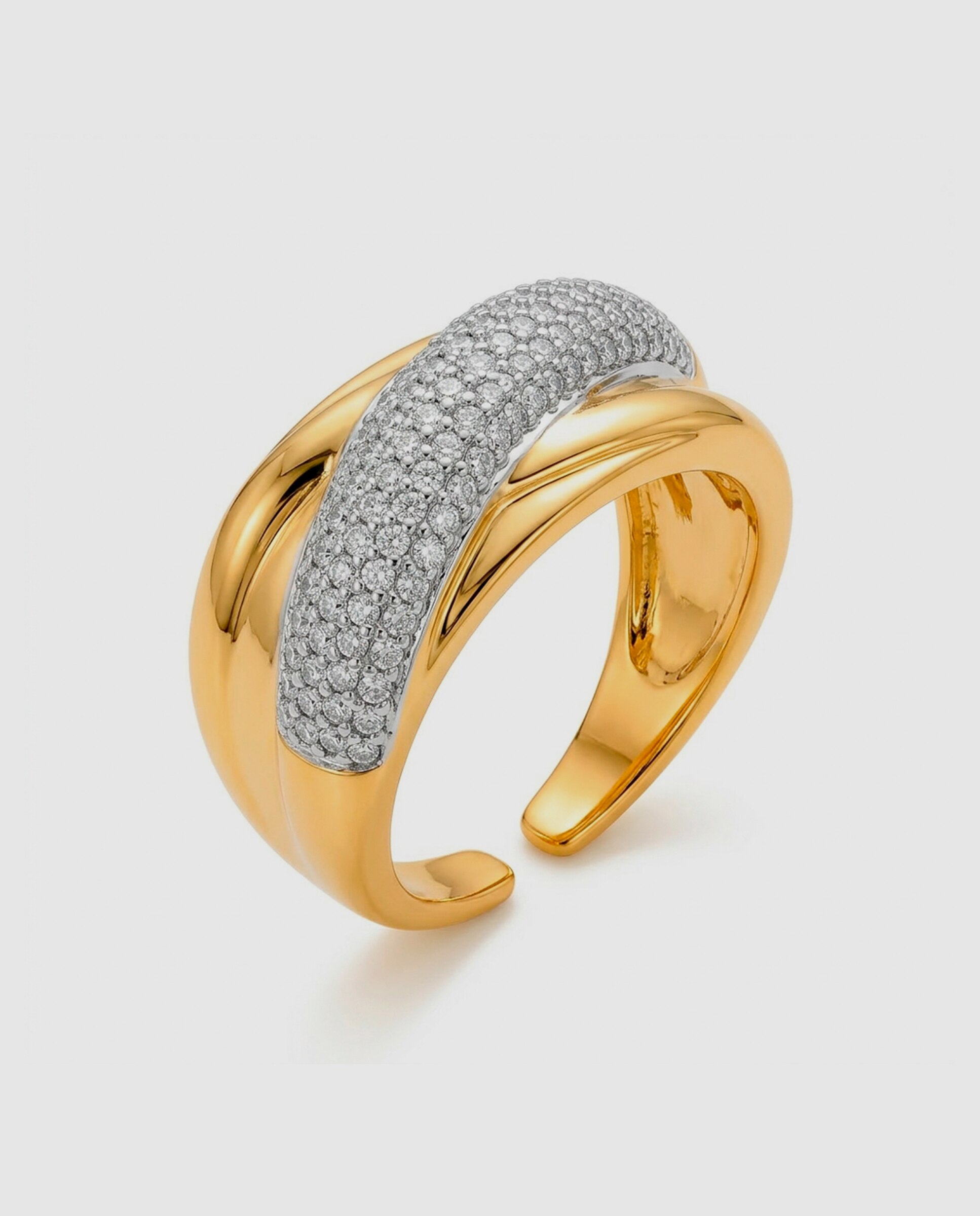 Anillo áfrica acabado en oro amarillo de 18 quilates con circonita brillante - Luxenter - Dorado Dorado-1