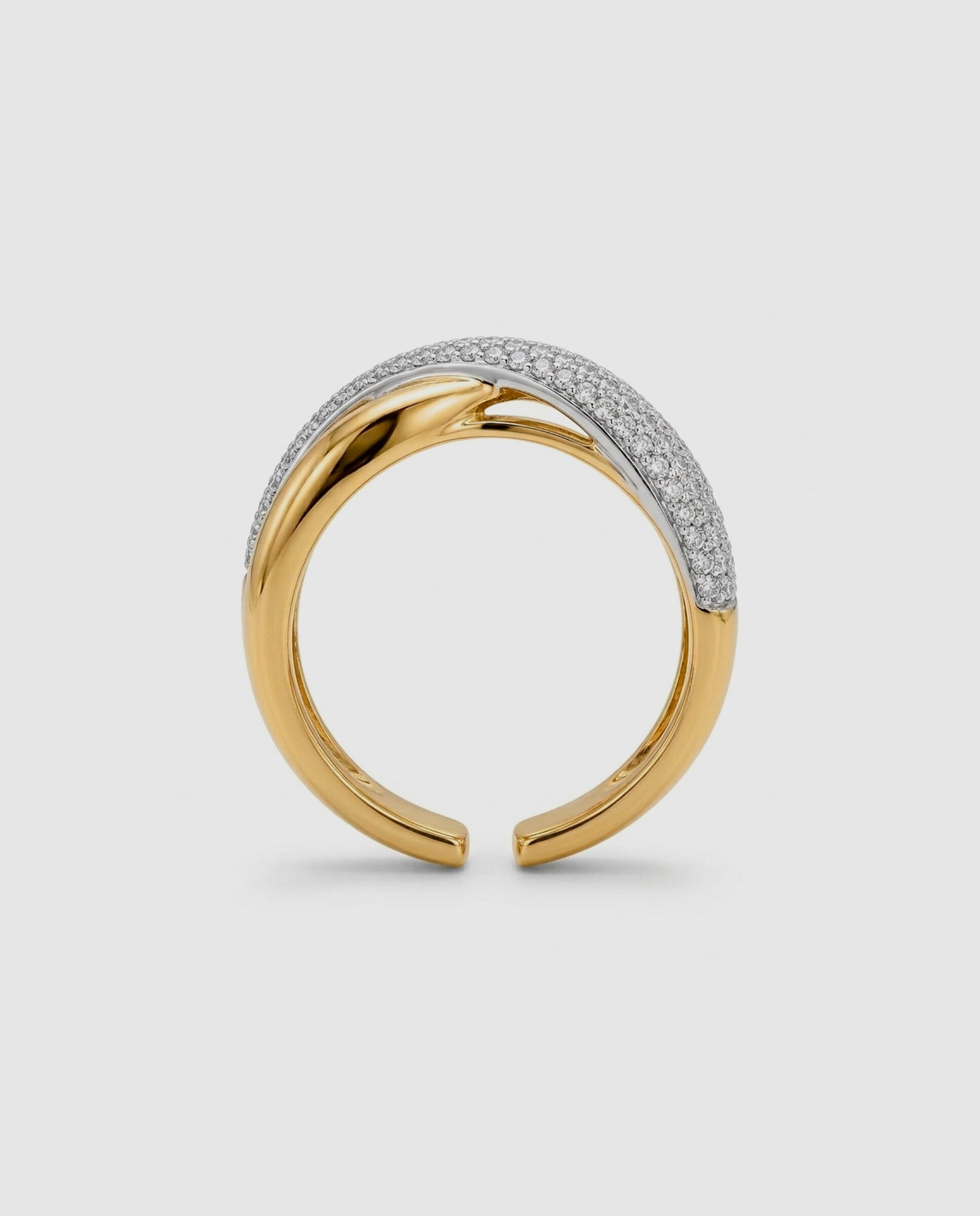 Anillo áfrica acabado en oro amarillo de 18 quilates con circonita brillante - Luxenter - Dorado Dorado-2