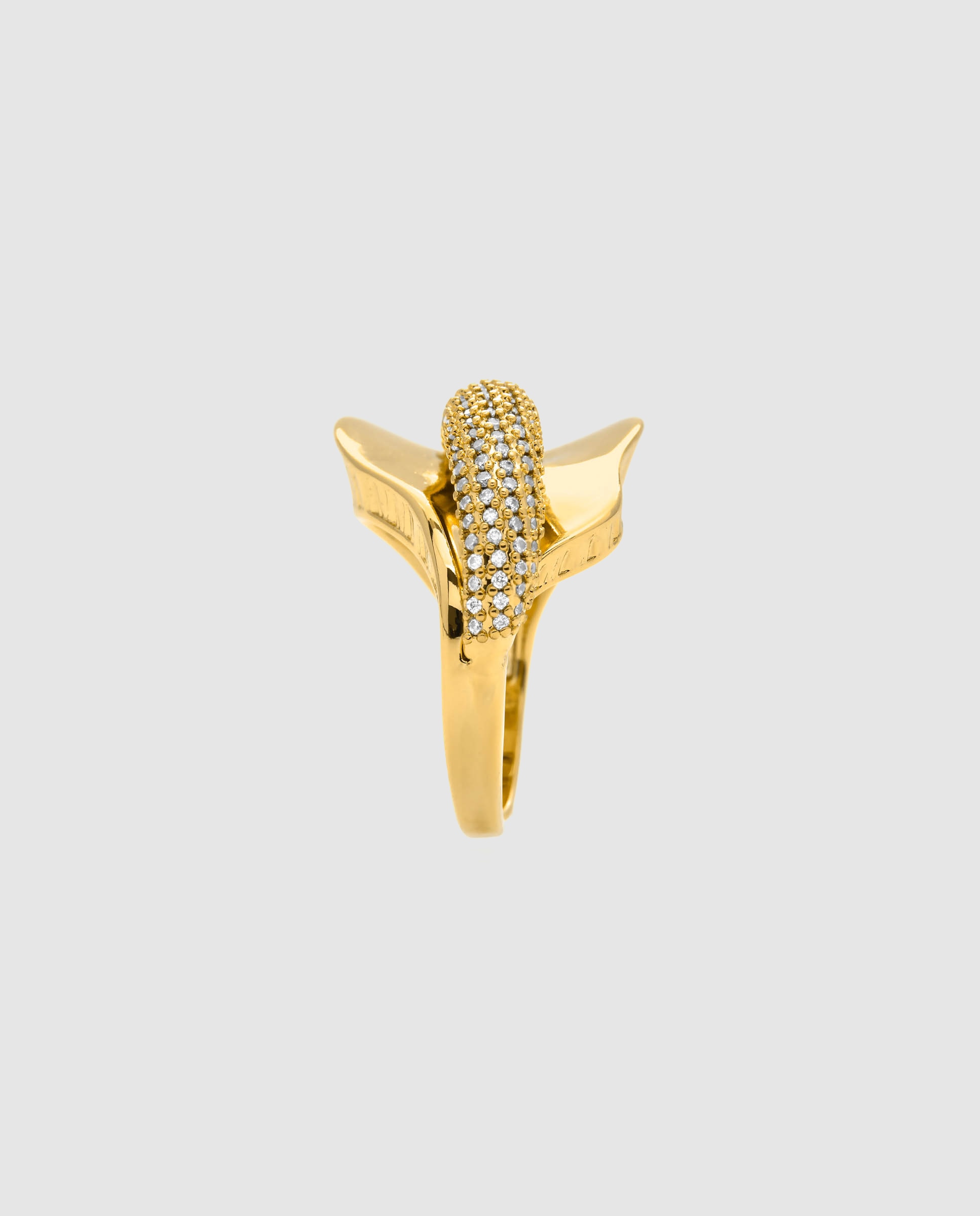 Anillo áfrica acabado en oro amarillo de 18 quilates con circonita brillante - Luxenter - Dorado Dorado-2