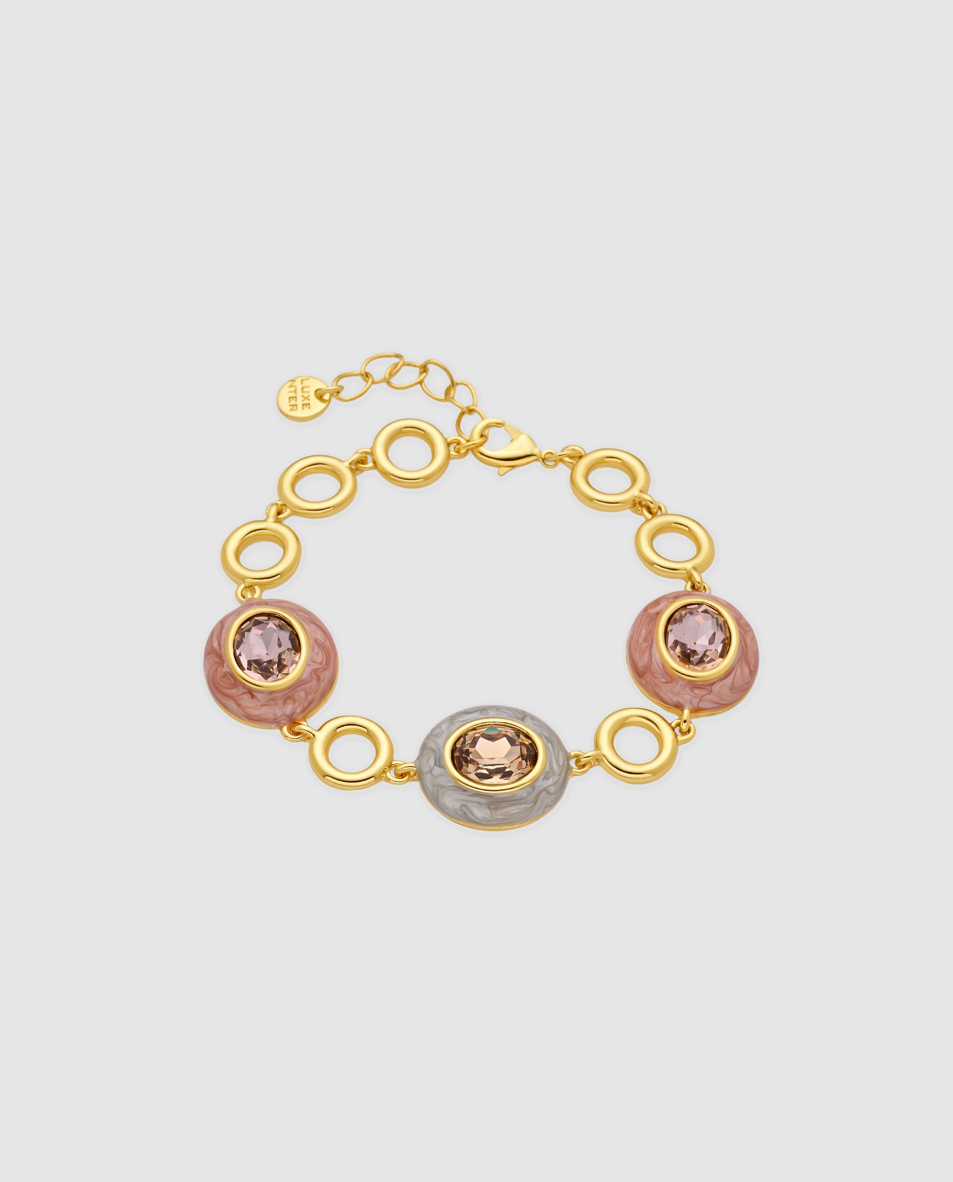 Pulsera de eslabones africa acabada en oro amarillo de 18k - Luxenter - Marrón Marrón-1