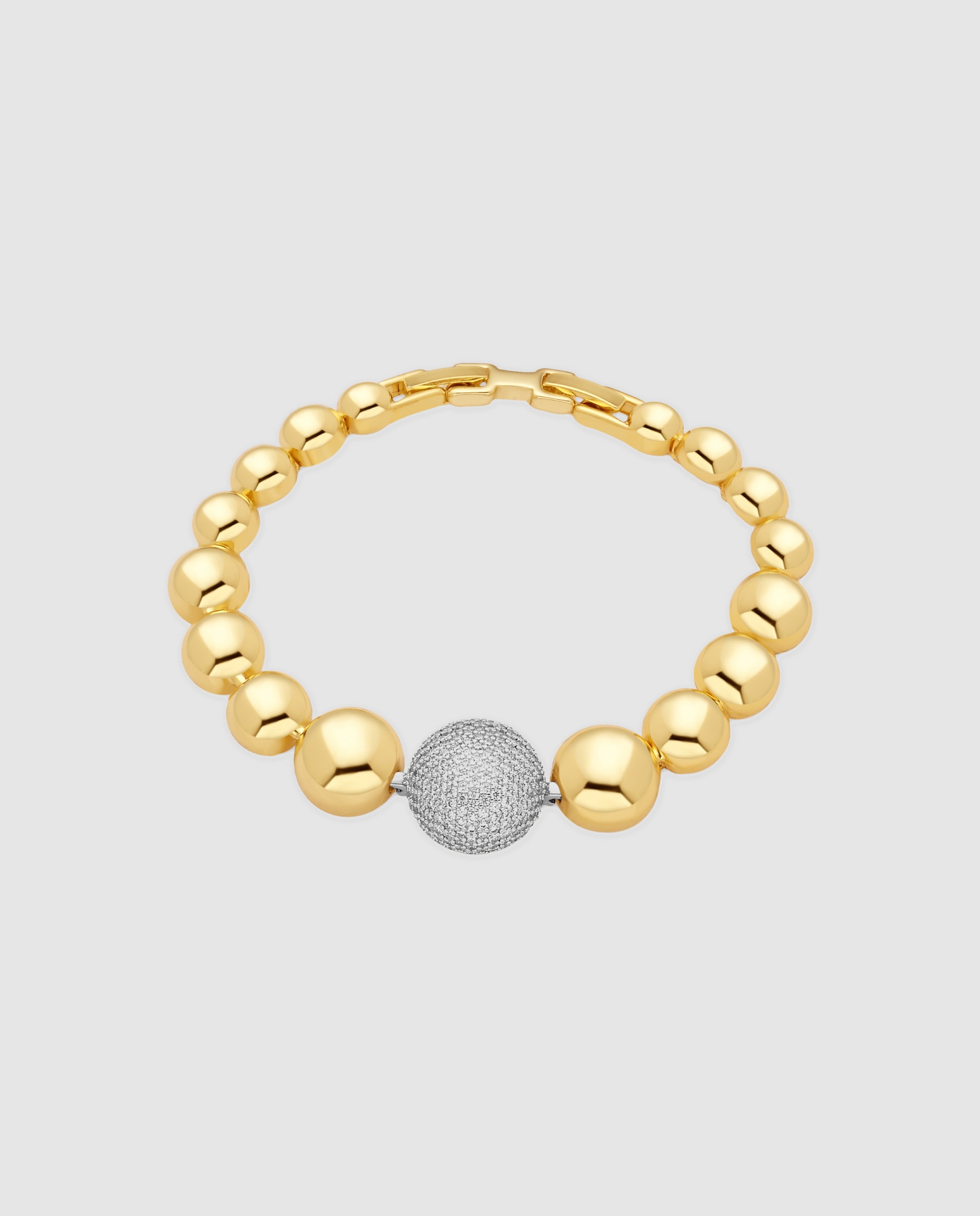 Pulsera de eslabones africa con circonita brillante acabada en oro amarillo de 18k - Luxenter - Dorado Dorado-1