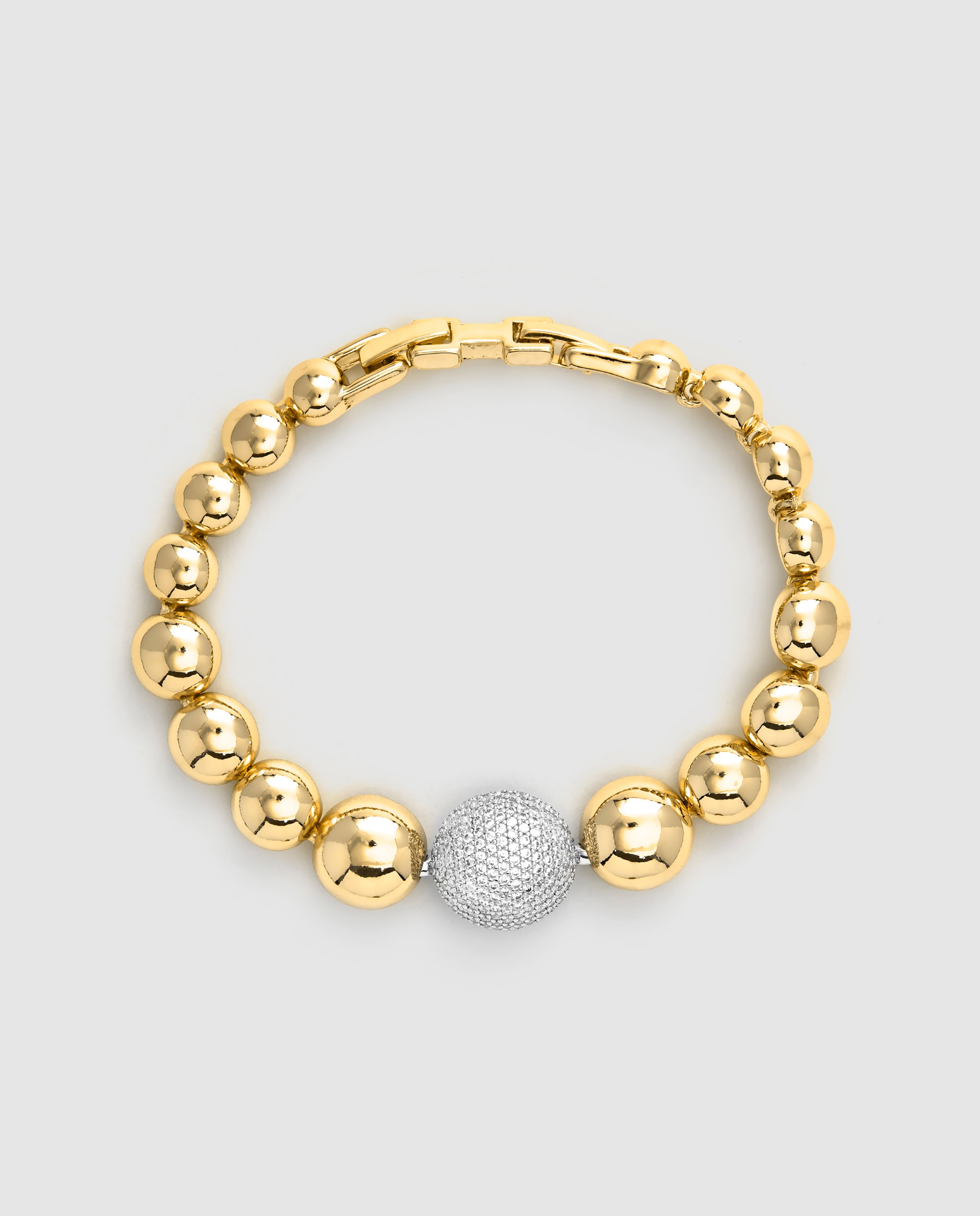 Pulsera de eslabones africa con circonita brillante acabada en oro amarillo de 18k - Luxenter - Dorado Dorado-2