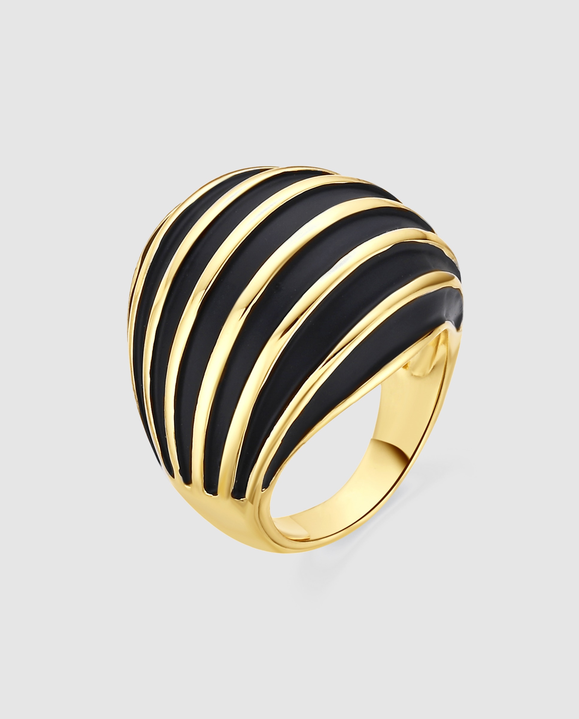 Imagen 1 de Anillo africa acabado en oro amarillo 18k y lacado - Luxenter - Negro Negro
