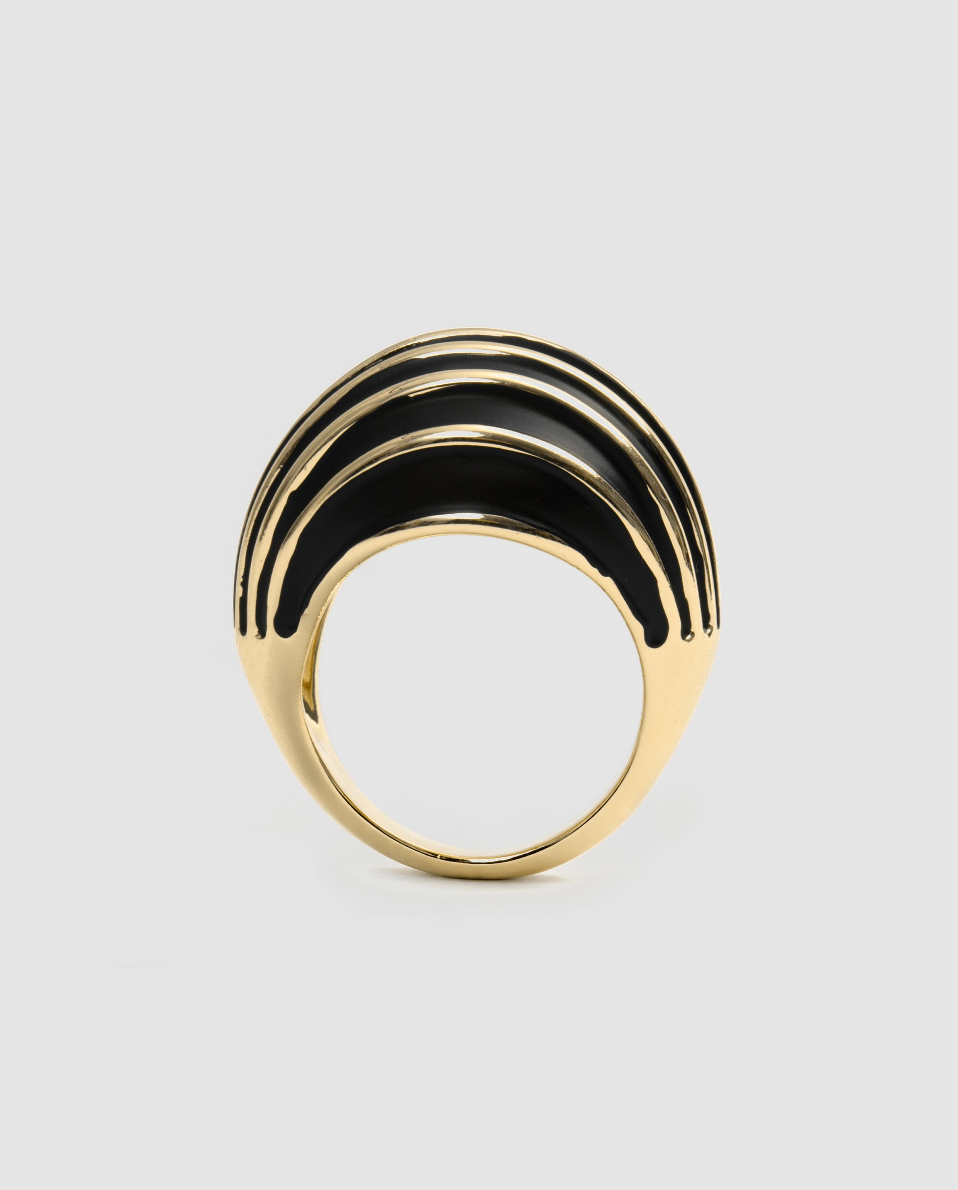 Imagen 4 de Anillo africa acabado en oro amarillo 18k y lacado - Luxenter - Negro Negro