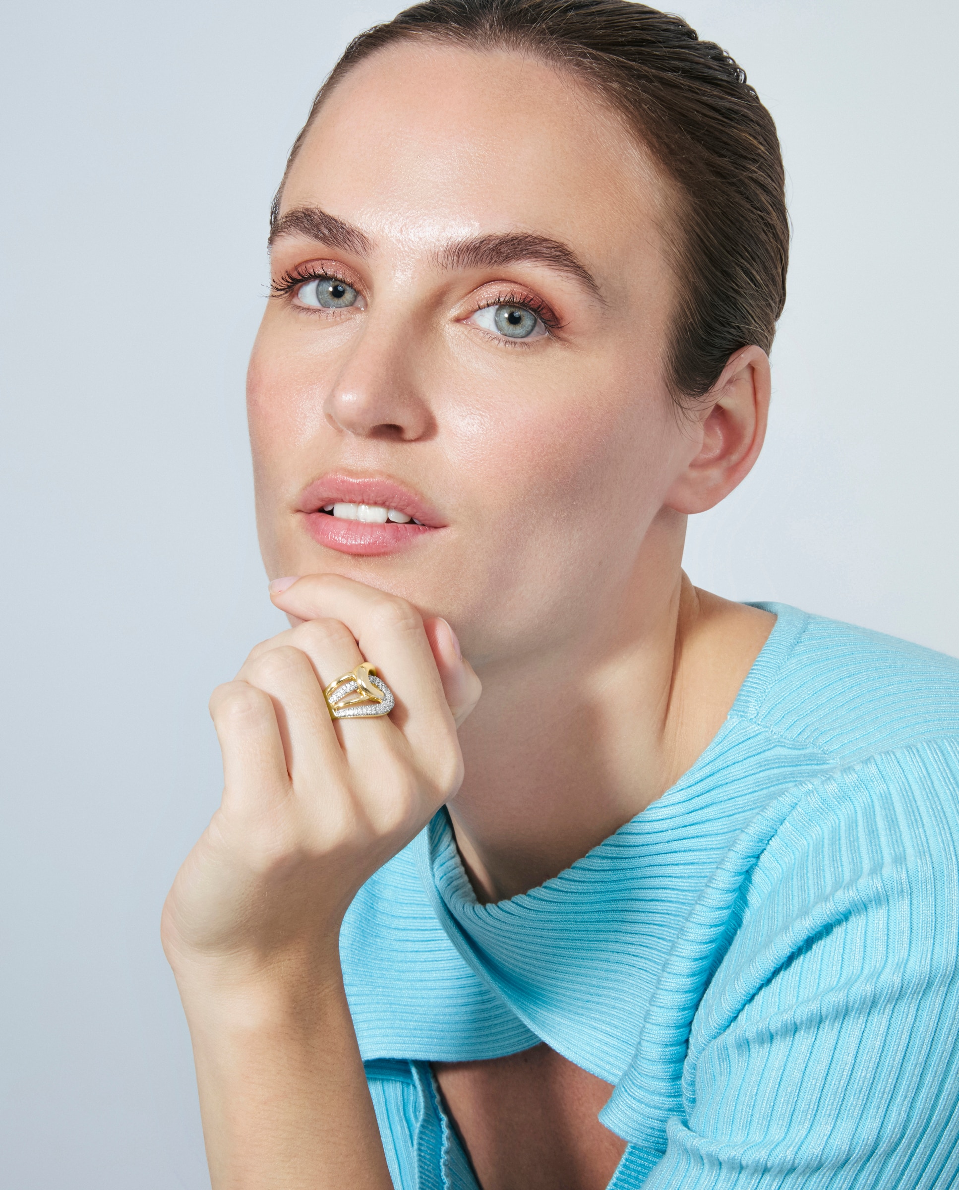 Anillo áfrica acabado en oro amarillo de 18 quilates con circonita brillante - Luxenter - Dorado Dorado-2