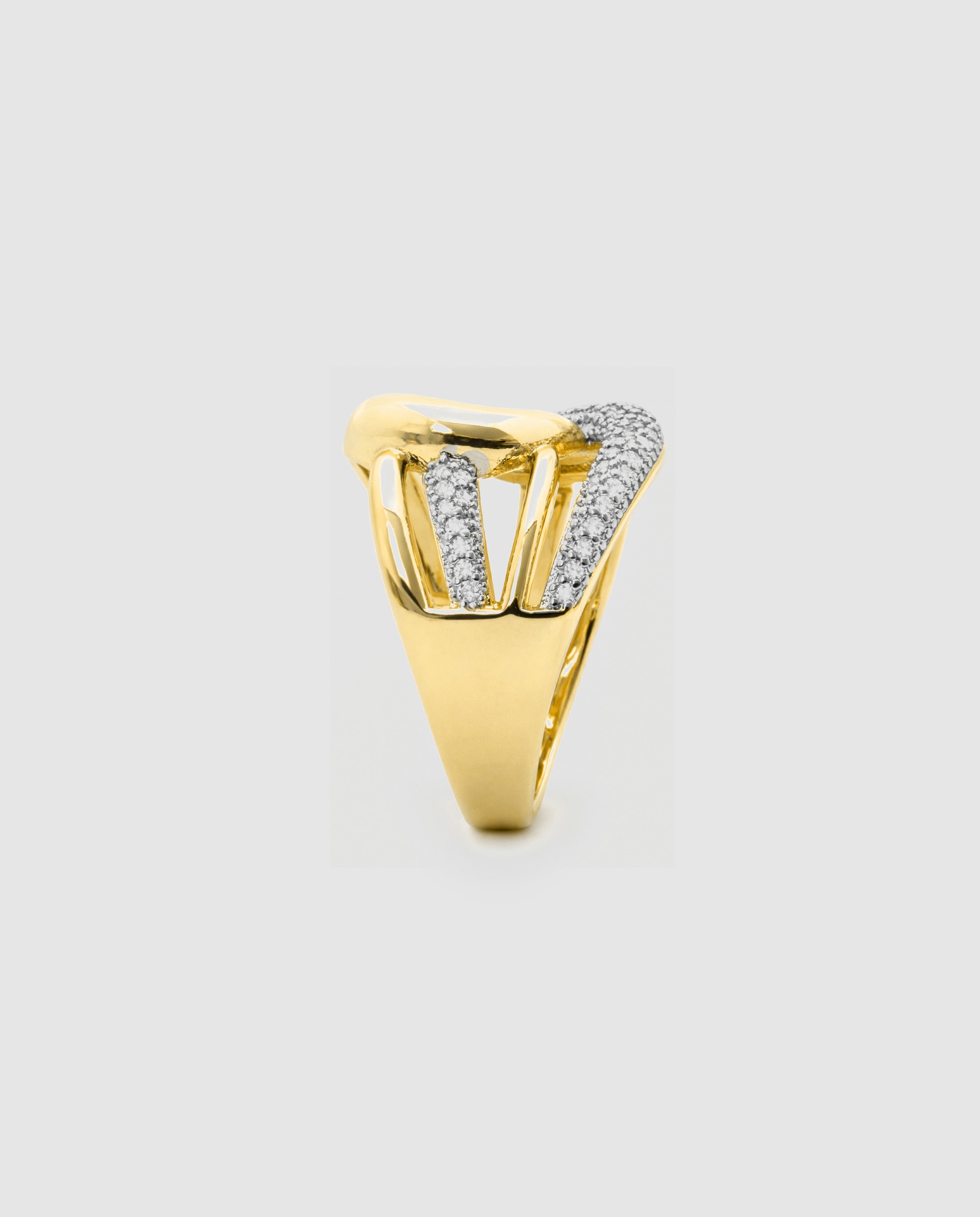 Anillo áfrica acabado en oro amarillo de 18 quilates con circonita brillante - Luxenter - Dorado Dorado-3