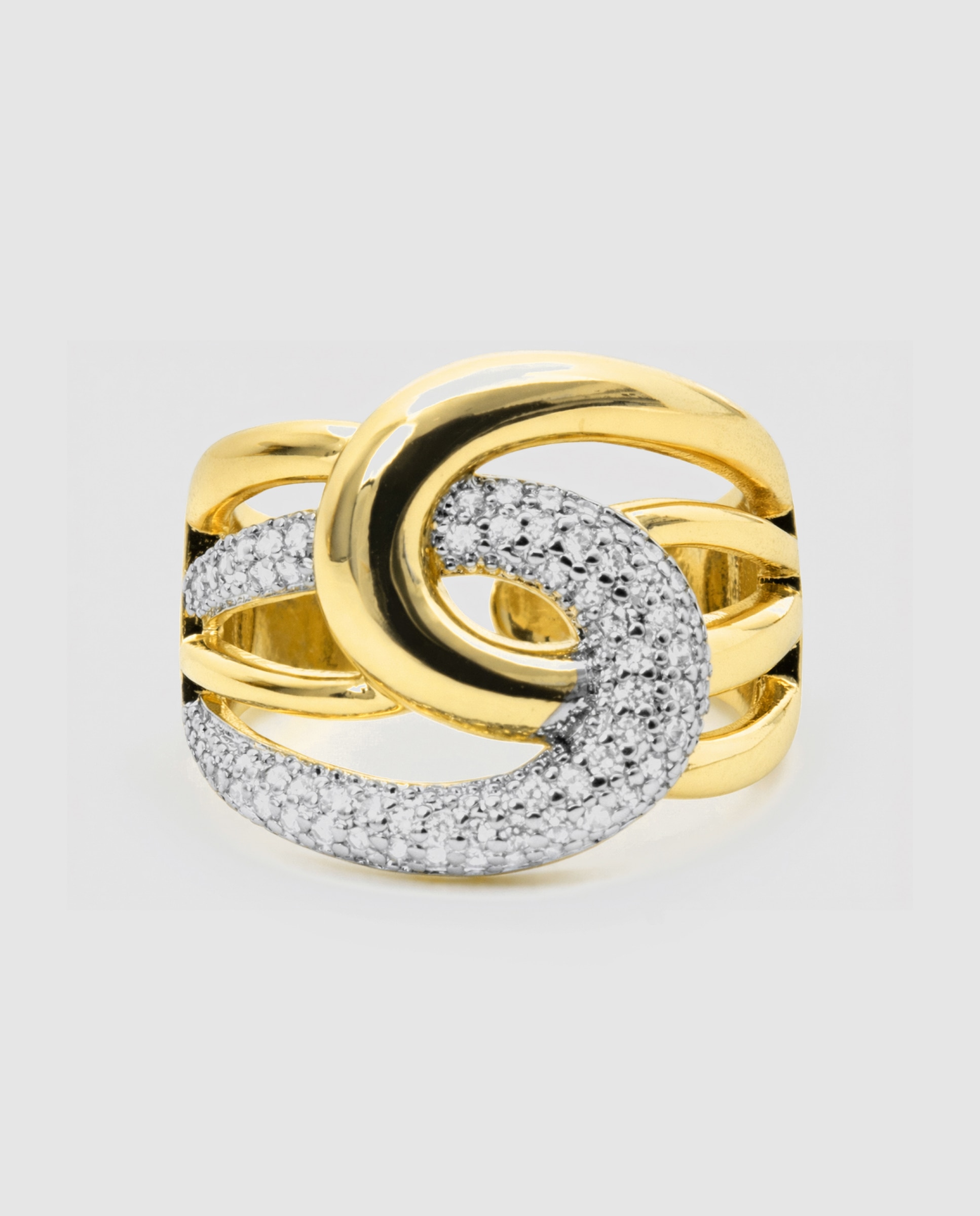 Anillo áfrica acabado en oro amarillo de 18 quilates con circonita brillante - Luxenter - Dorado Dorado-6