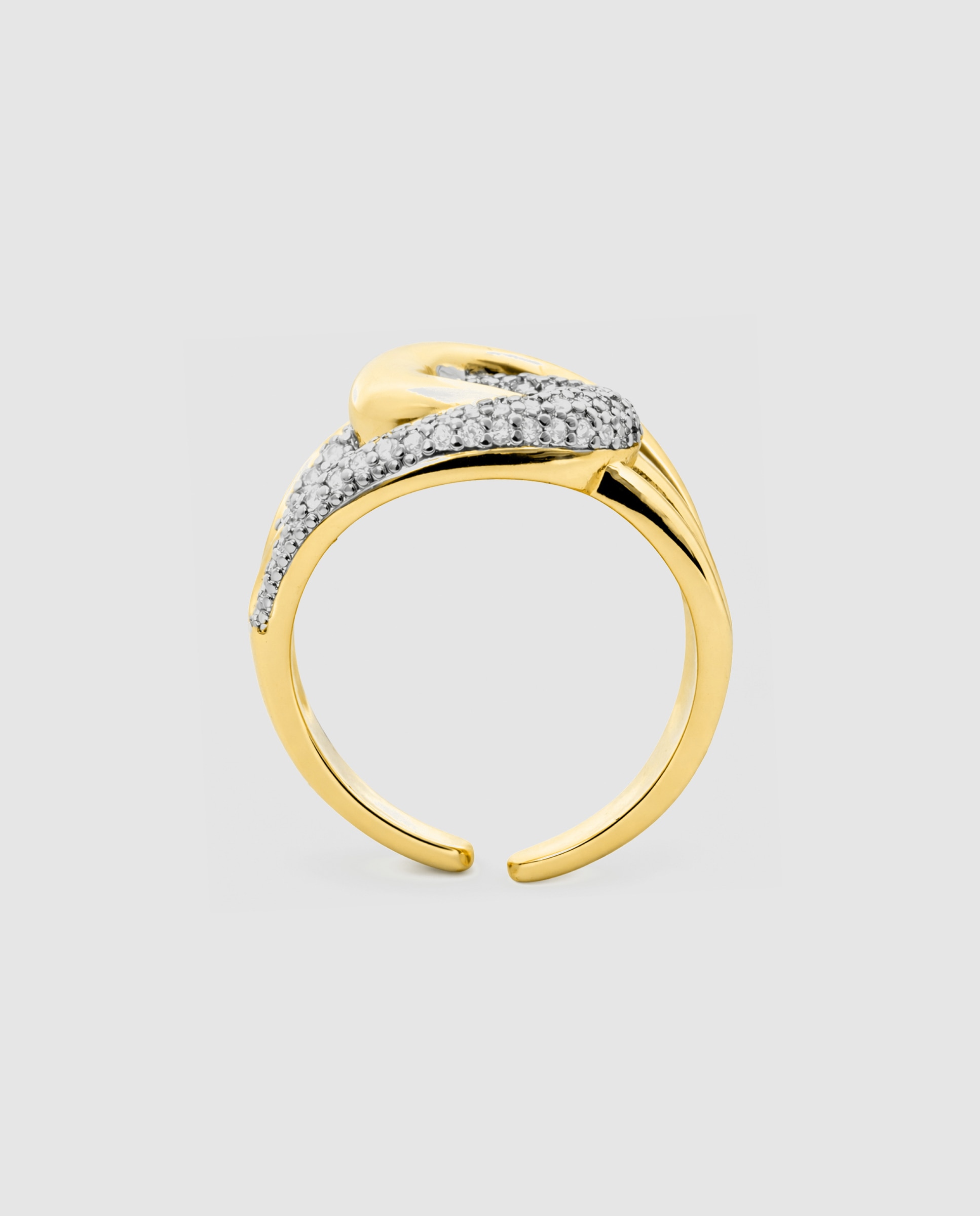 Anillo áfrica acabado en oro amarillo de 18 quilates con circonita brillante - Luxenter - Dorado Dorado-7