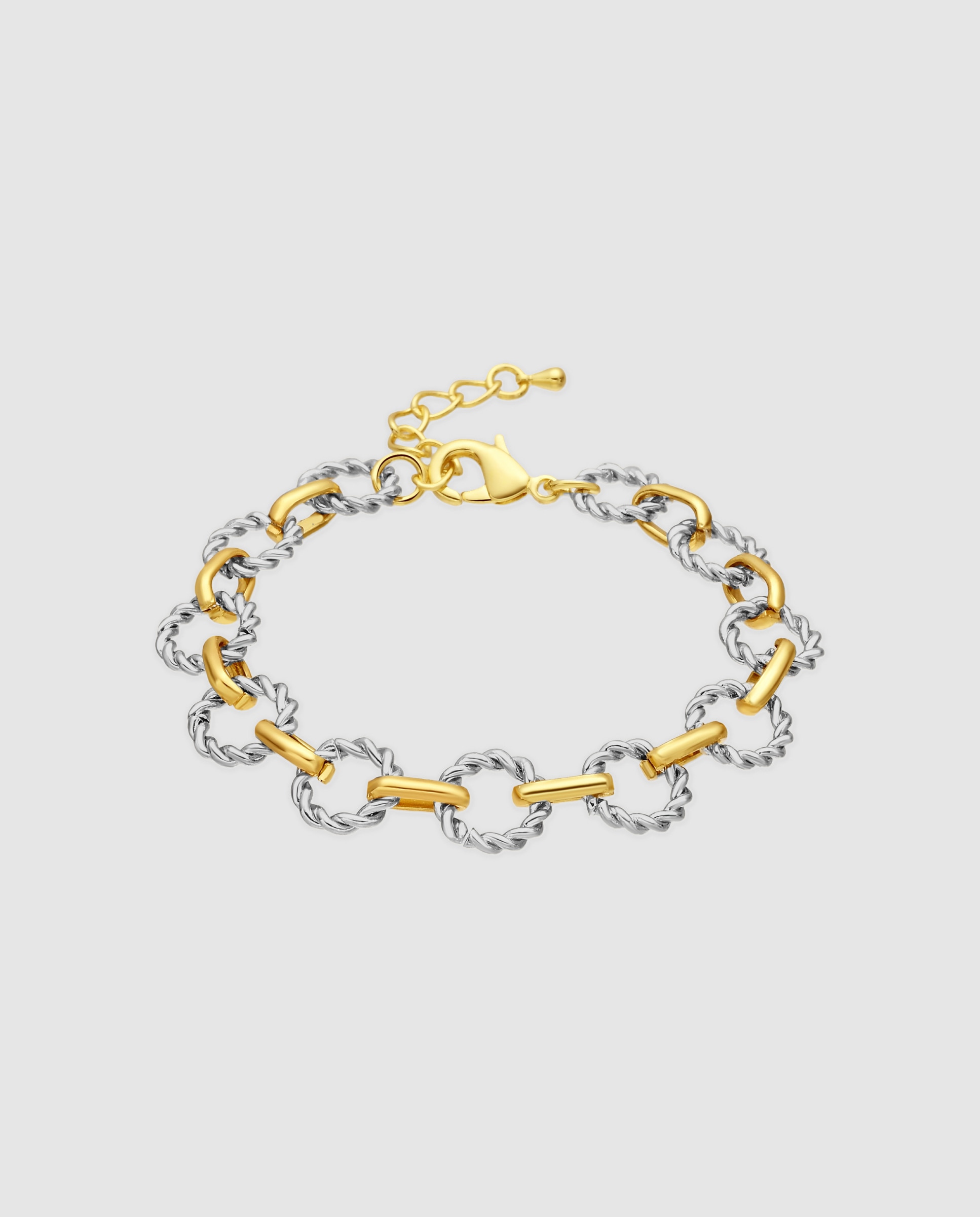Pulsera de eslabones africa acabada en oro amarillo de 18k y rodio - Luxenter - Dorado Dorado-1