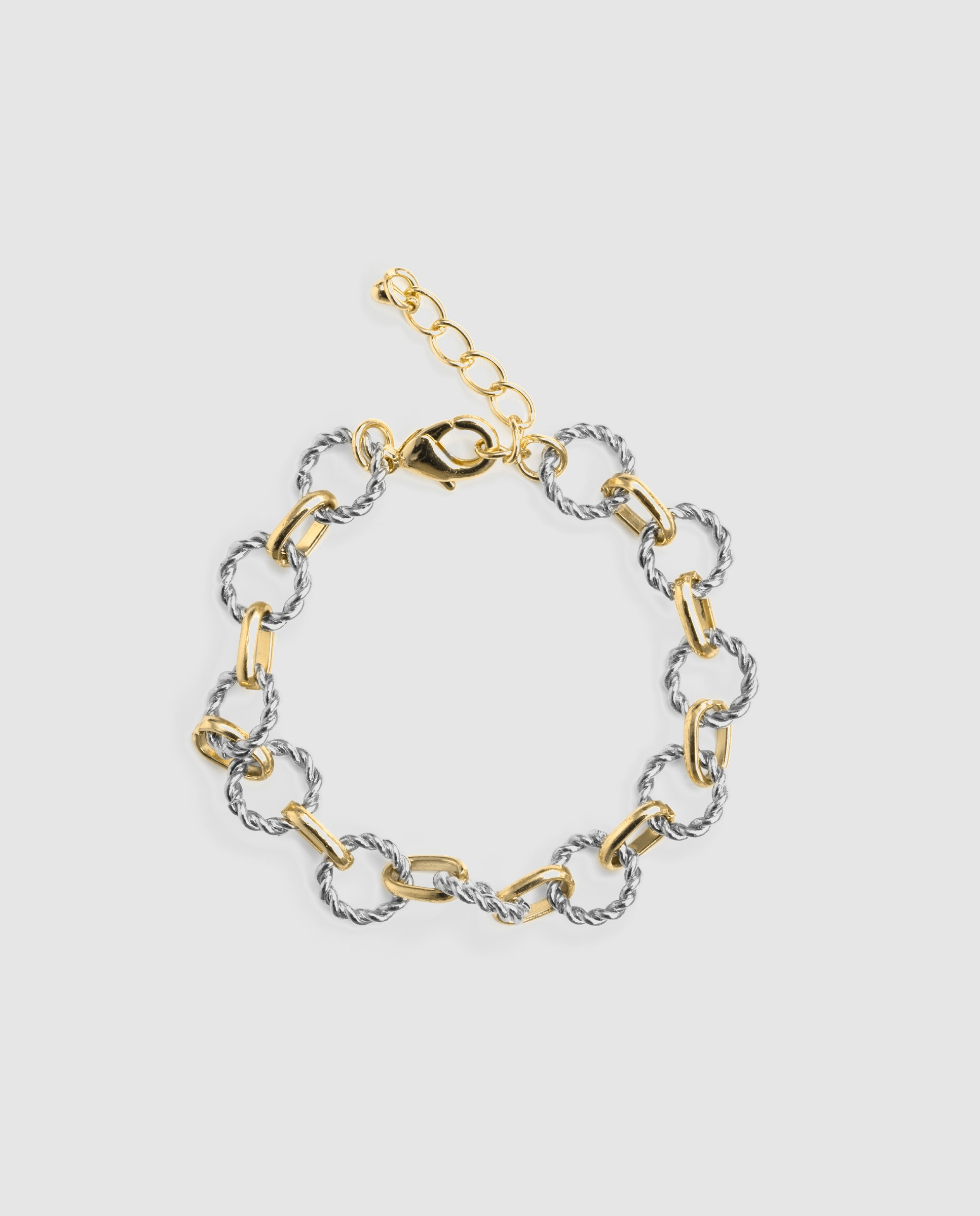 Pulsera de eslabones africa acabada en oro amarillo de 18k y rodio - Luxenter - Dorado Dorado-2